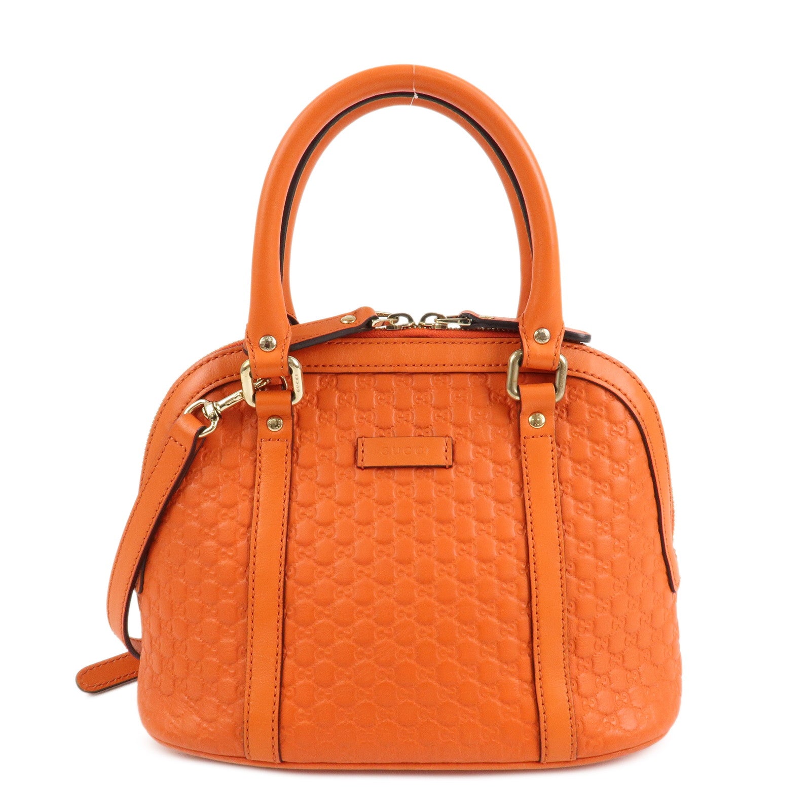 GUCCI Micro Guccissima 2Way Hand Bag Shoulder Bag Orange 449654