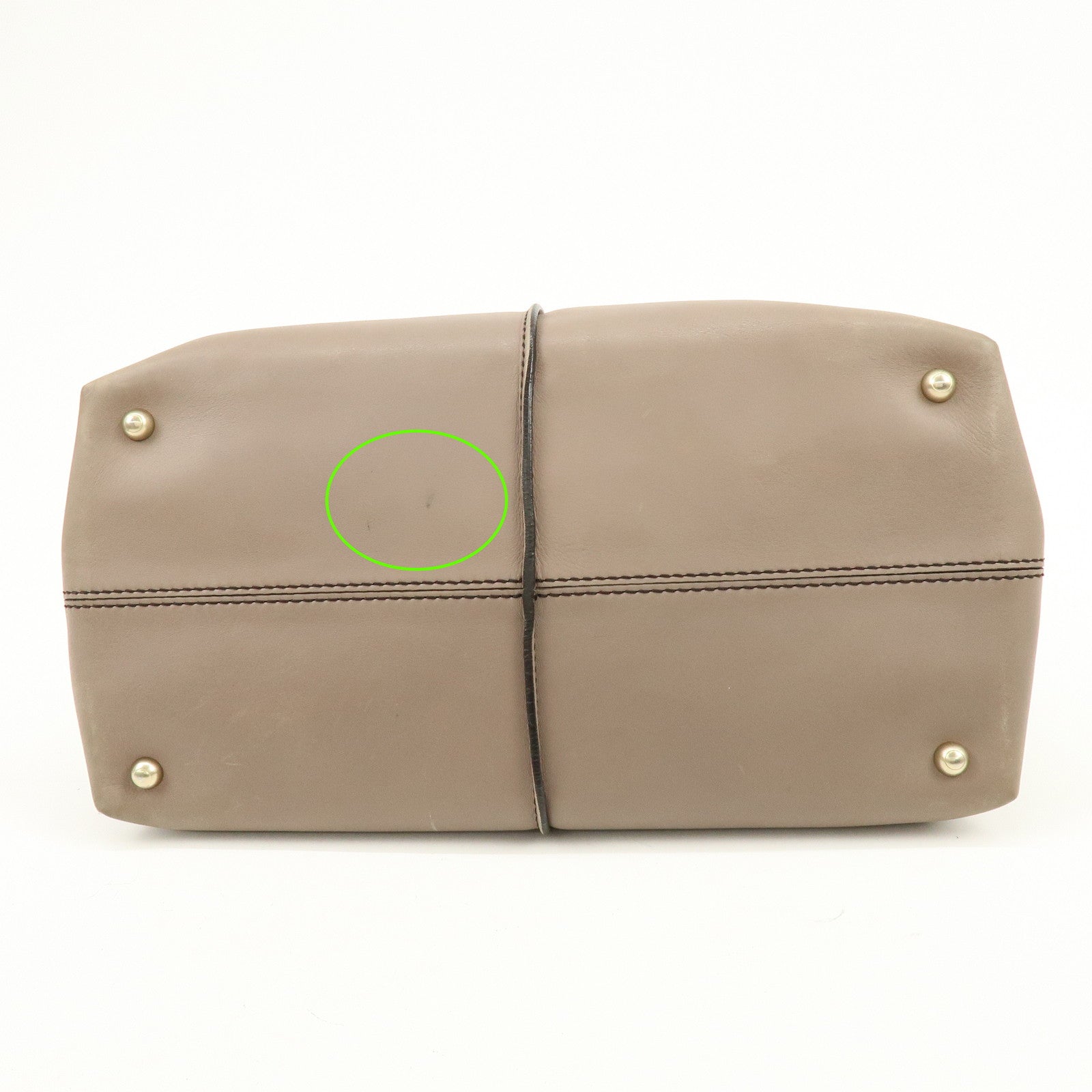 TOD'S D Styling Leather 2Way Bag Hand Bag Shoulder Bag Gray