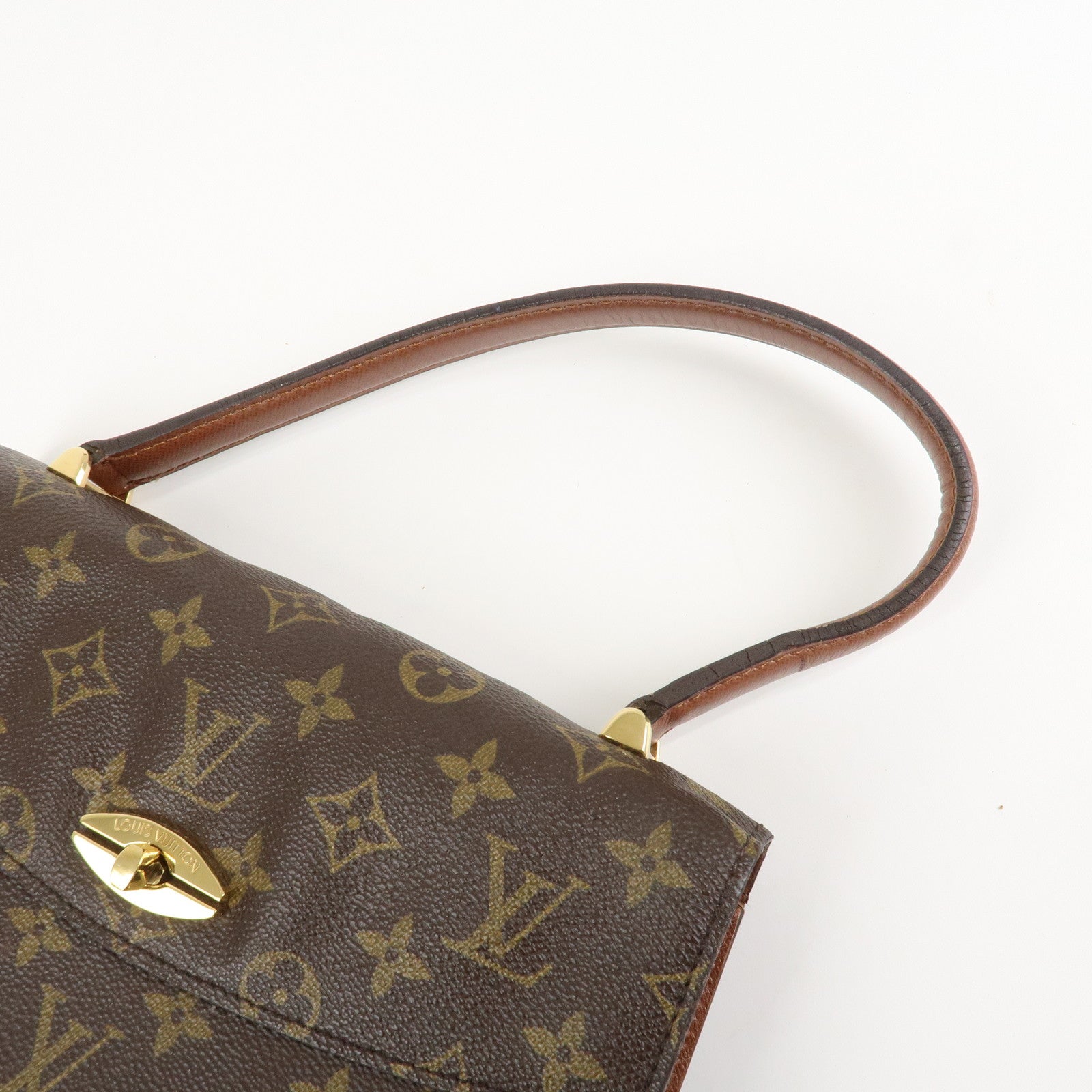 Louis Vuitton Monogram Canvas Malesherbes Hand Bag Brown M51379 Used