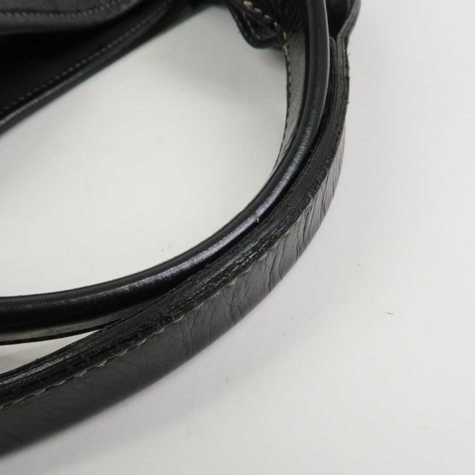 GUCCI Hysteria Leather Tote Bag Hand Bag Black 211126