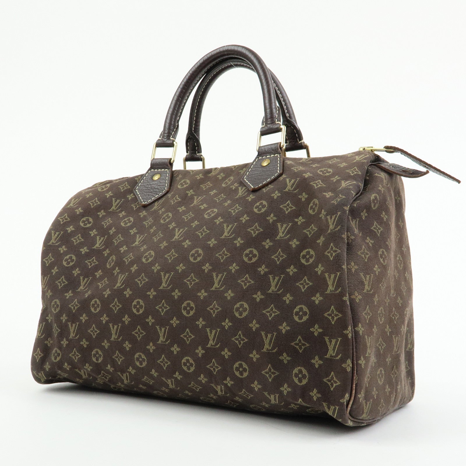 Louis Vuitton Monogram Mini Lin Speedy 30 Boston Bag Ebene M95224