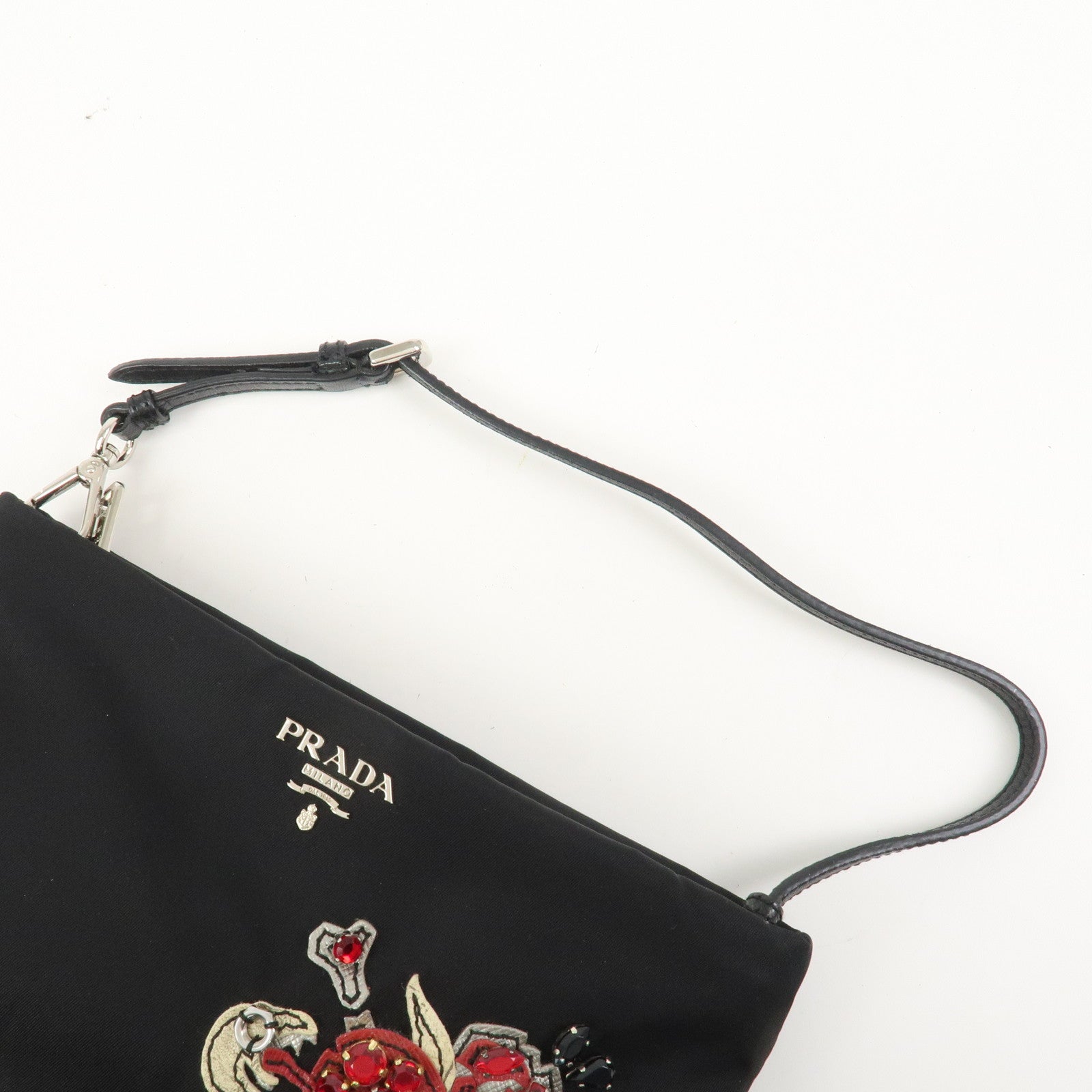 PRADA Evening Heart Nylon Saffiano Leather Shoulder Bag 1N1588