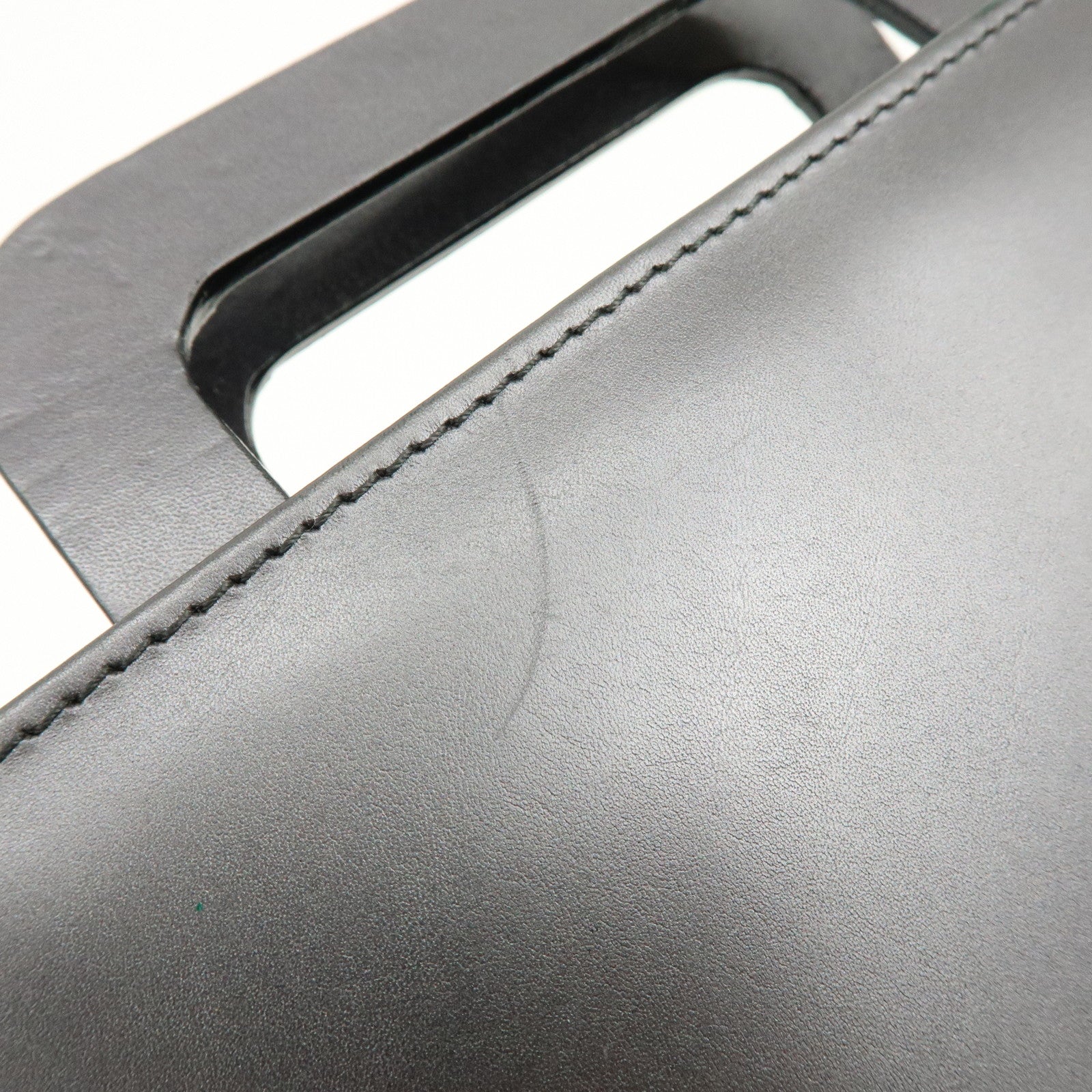 GUCCI Leather 2Way Bag Hand Shoulder Bag Silver Gray 001・1434・1855