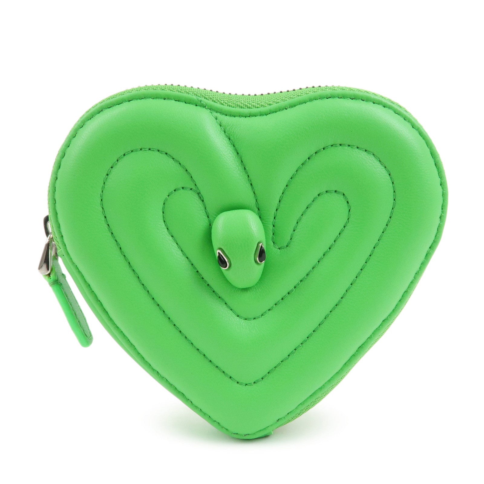BVLGARI × AMBUSH Serpenti Lamb Skin Coin Case Coin Purse Green