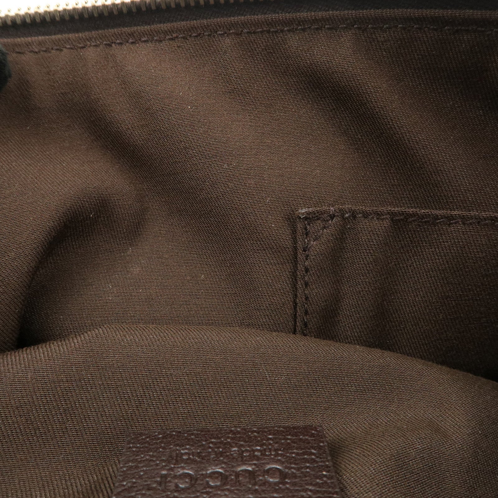 GUCCI Abbey GG Canvas Leather Tote Bag Beige Dark Brown 141471