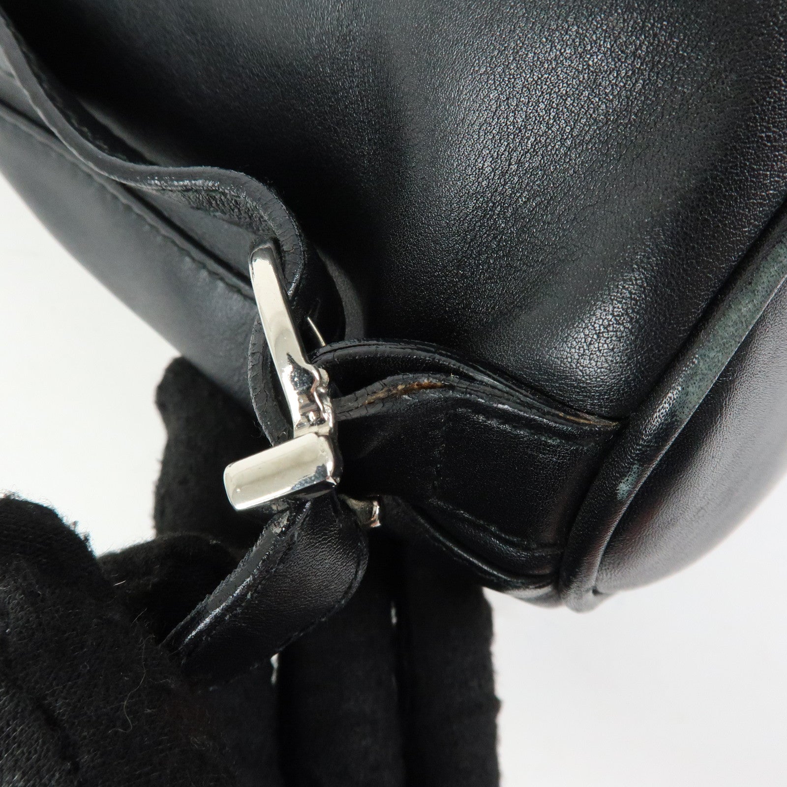 Ferragamo Gancni Leather Mini Backpack Rucksack Black Silver