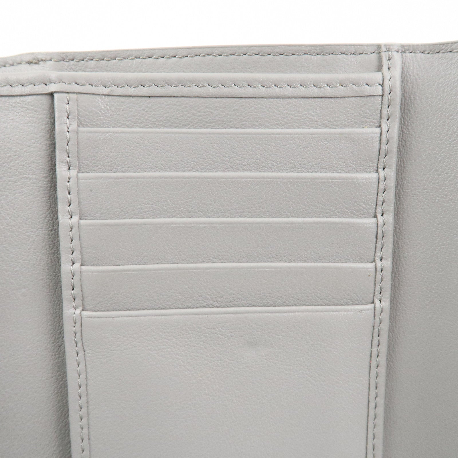 MIU MIU Leather Heart BI-fold Wallet Pink Gray Gold Hardware 5ML014 Used