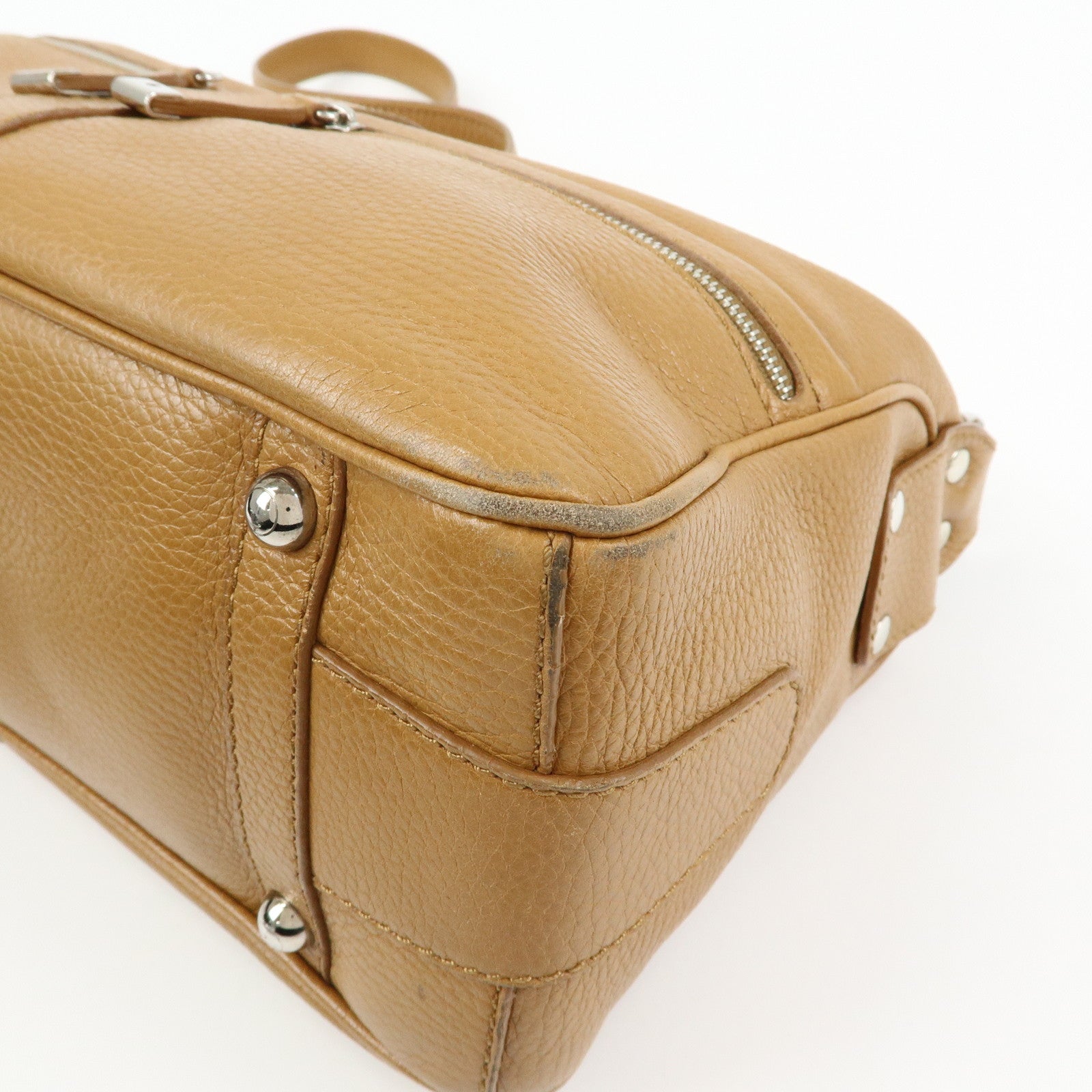 TOD'S Miky Leather Shoulder Bag Crossbody Bag Camel Light Brown