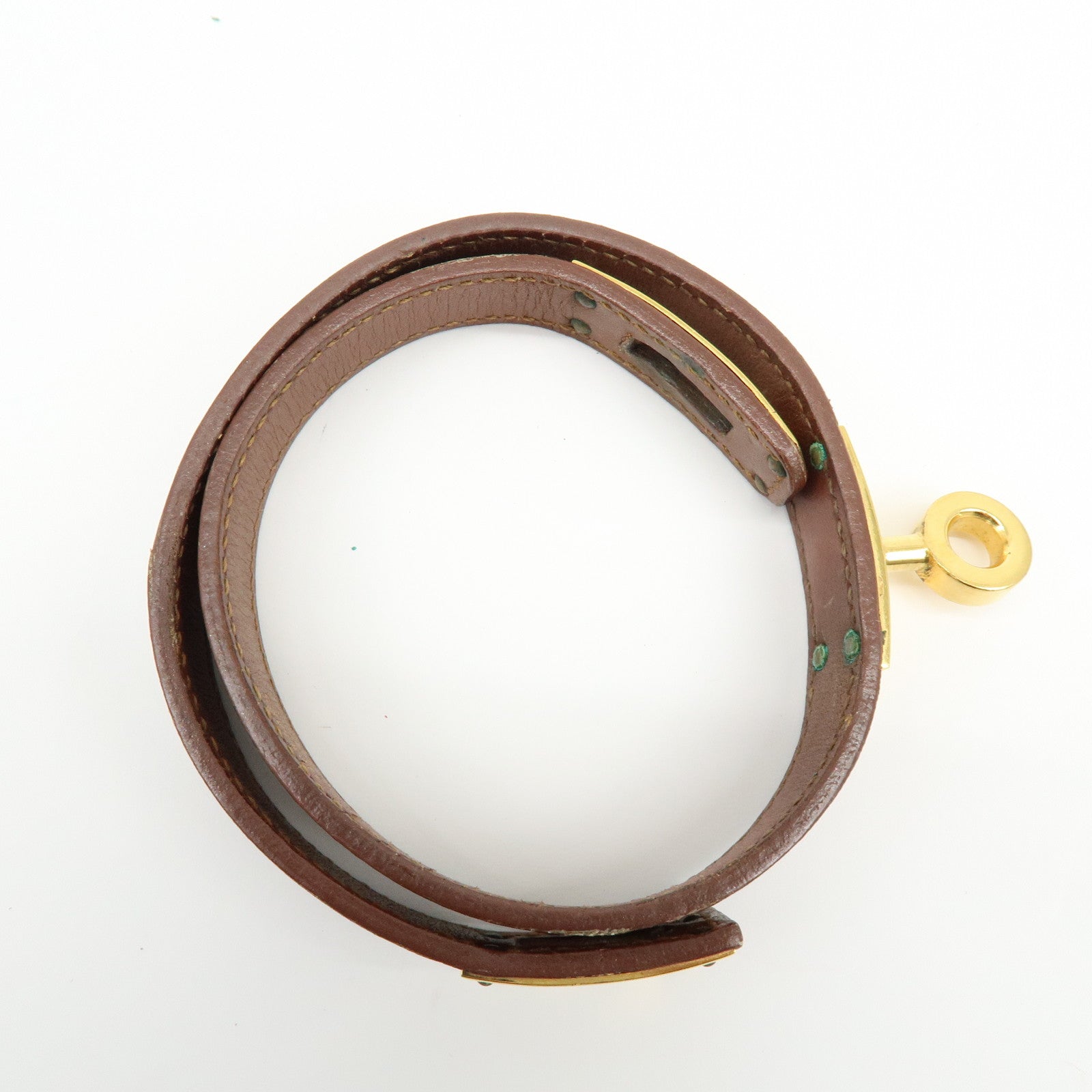 HERMES Vaux Swift Mini Kelly Double Tour Bracelet Brown