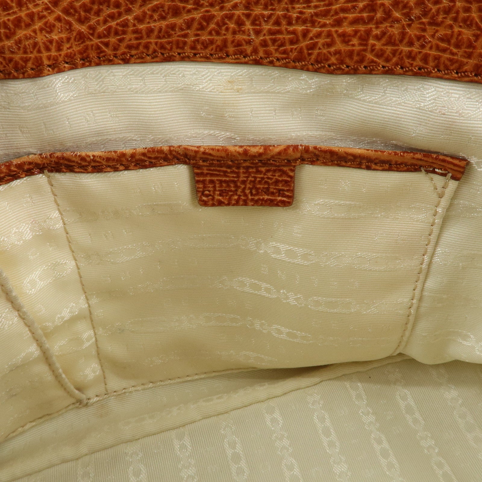 CELINE Macadam Canvas Leather Boogie Bag Hand Bag Beige Brown Used