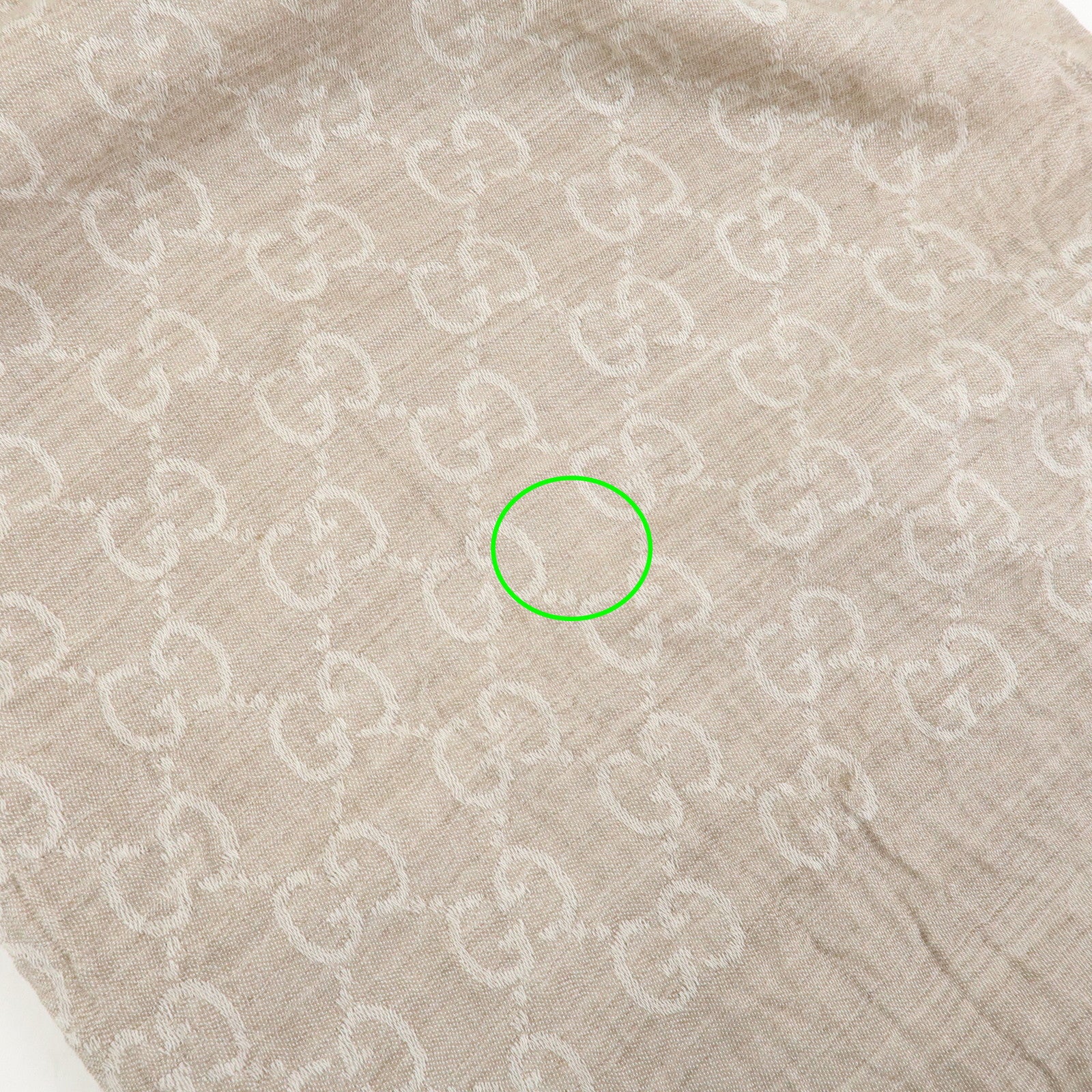 GUCCI GG Monogram Cotton Scarf Shawl 150X70 Beige