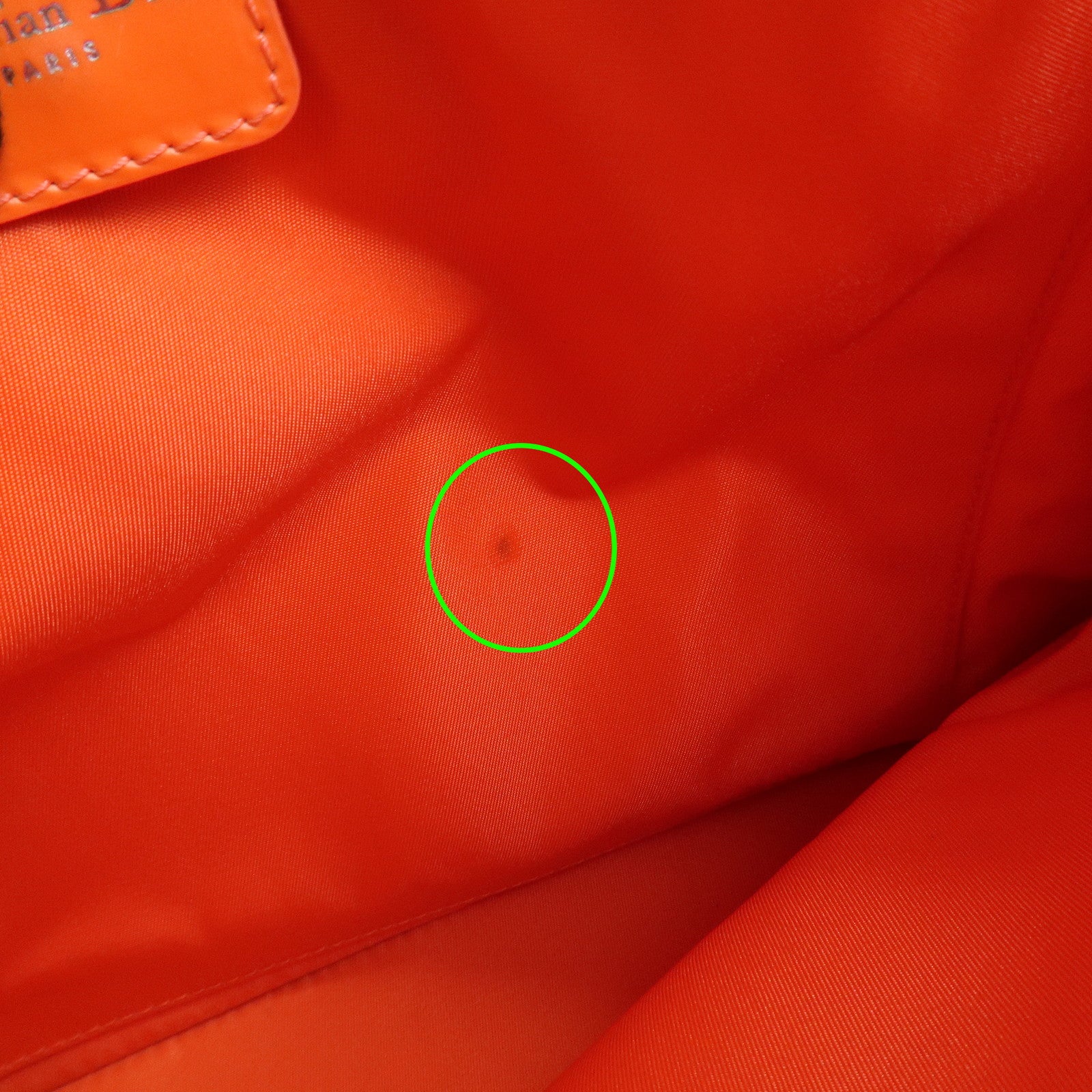 Christian Dior Malice Pearl Logo Nylon Hand Bag Pink Orange