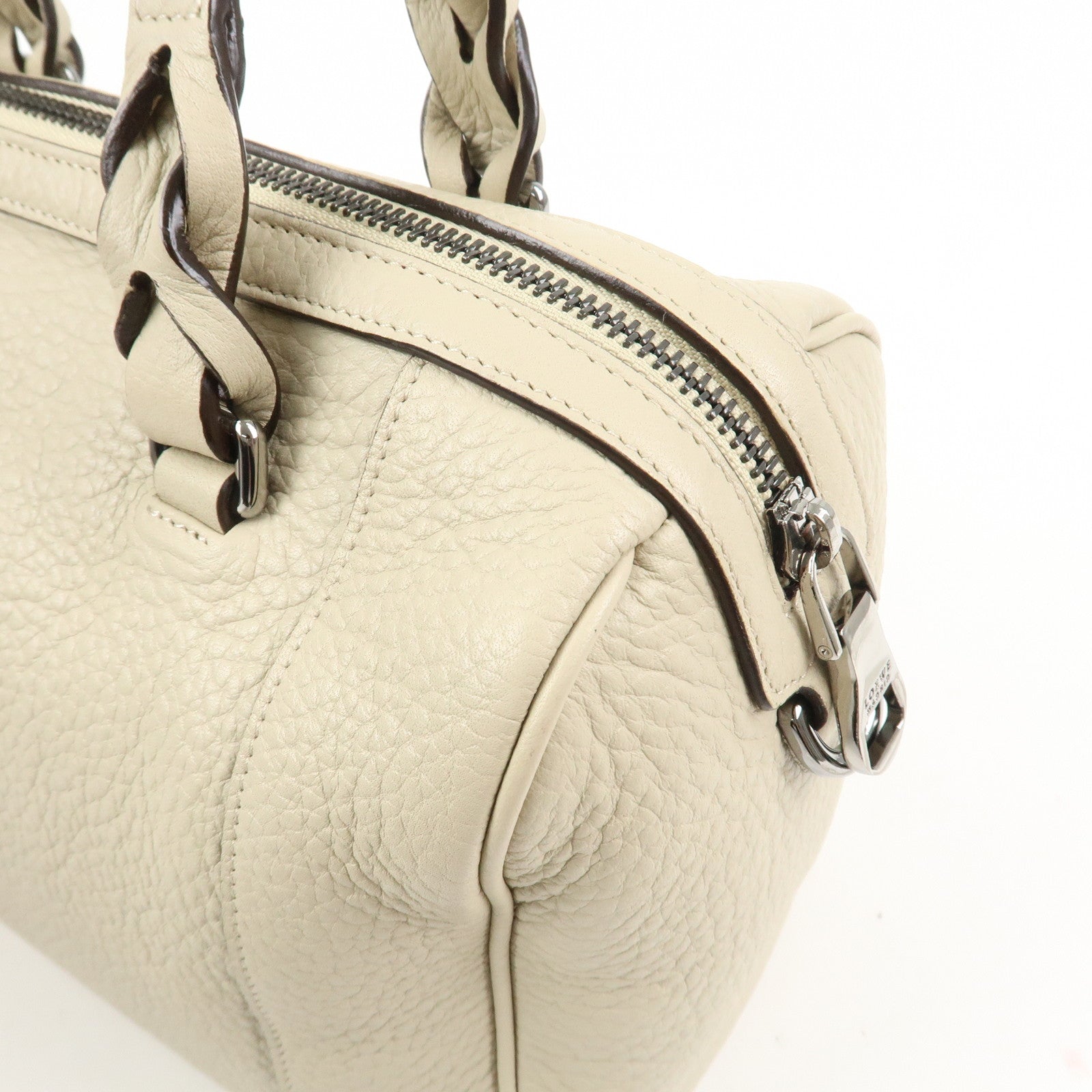 LOEWE Anagram Leather 2Way Bag Shoulder Bag Hand Bag Ivory