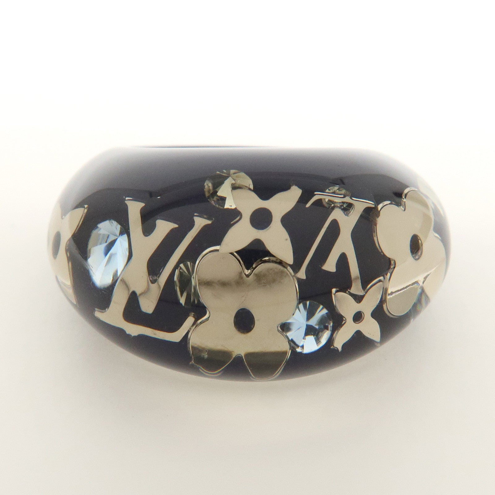 Louis Vuitton Monogram Bague Inclusion Resin Ring Navy