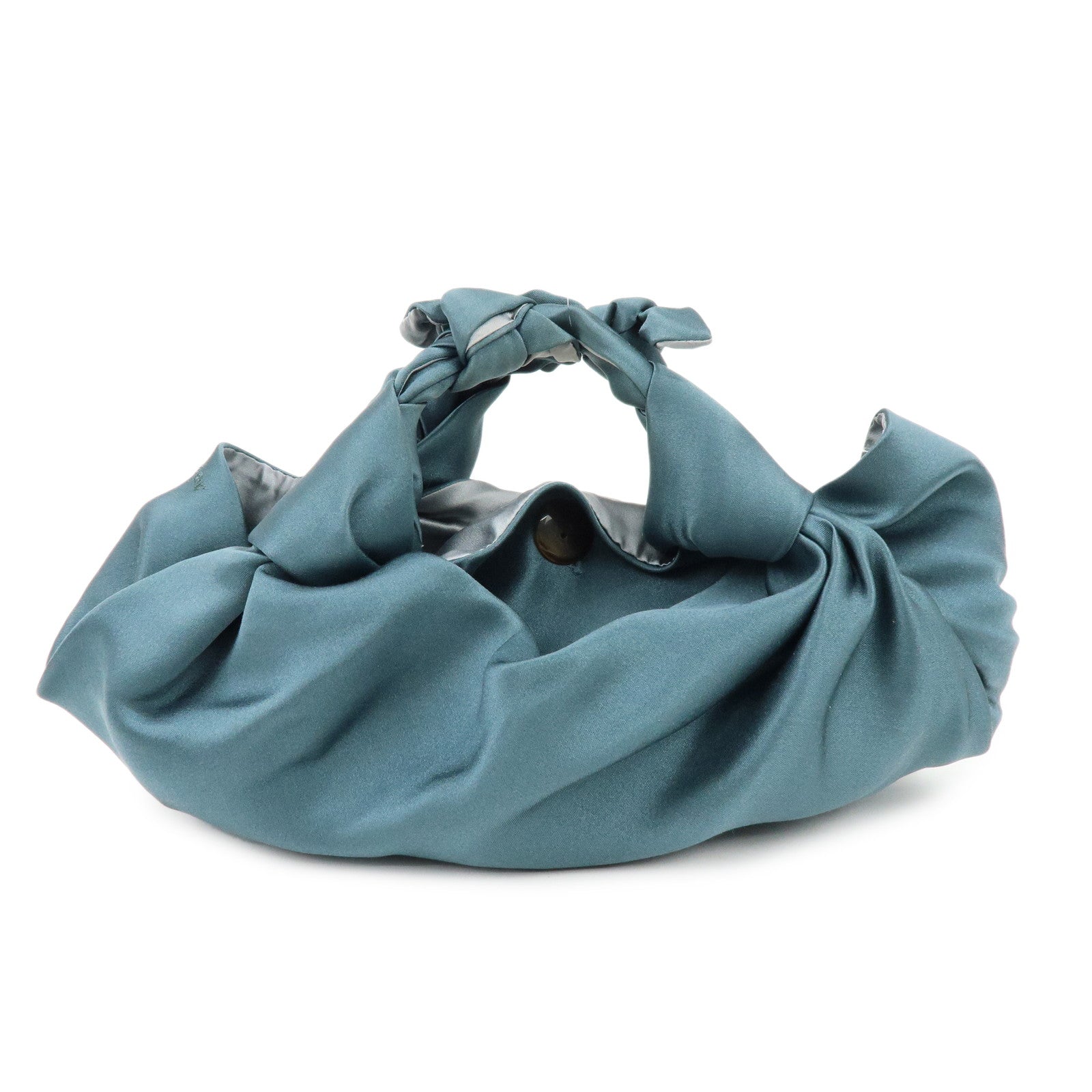 THE ROW Ascot Silk100% Hand Bag Emerald Green