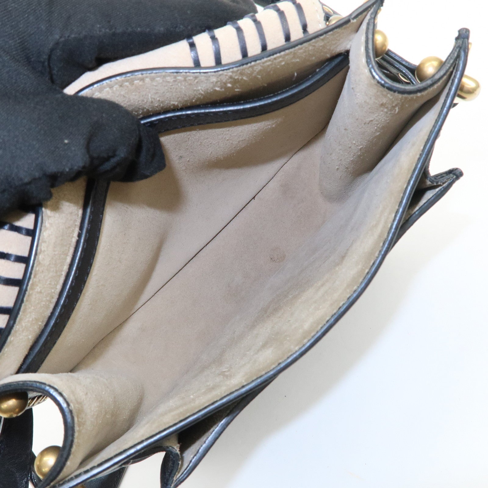 Chloe Hudson SAC'S PORTE EPAU Calf Leather Suede Shoulder Bag Black