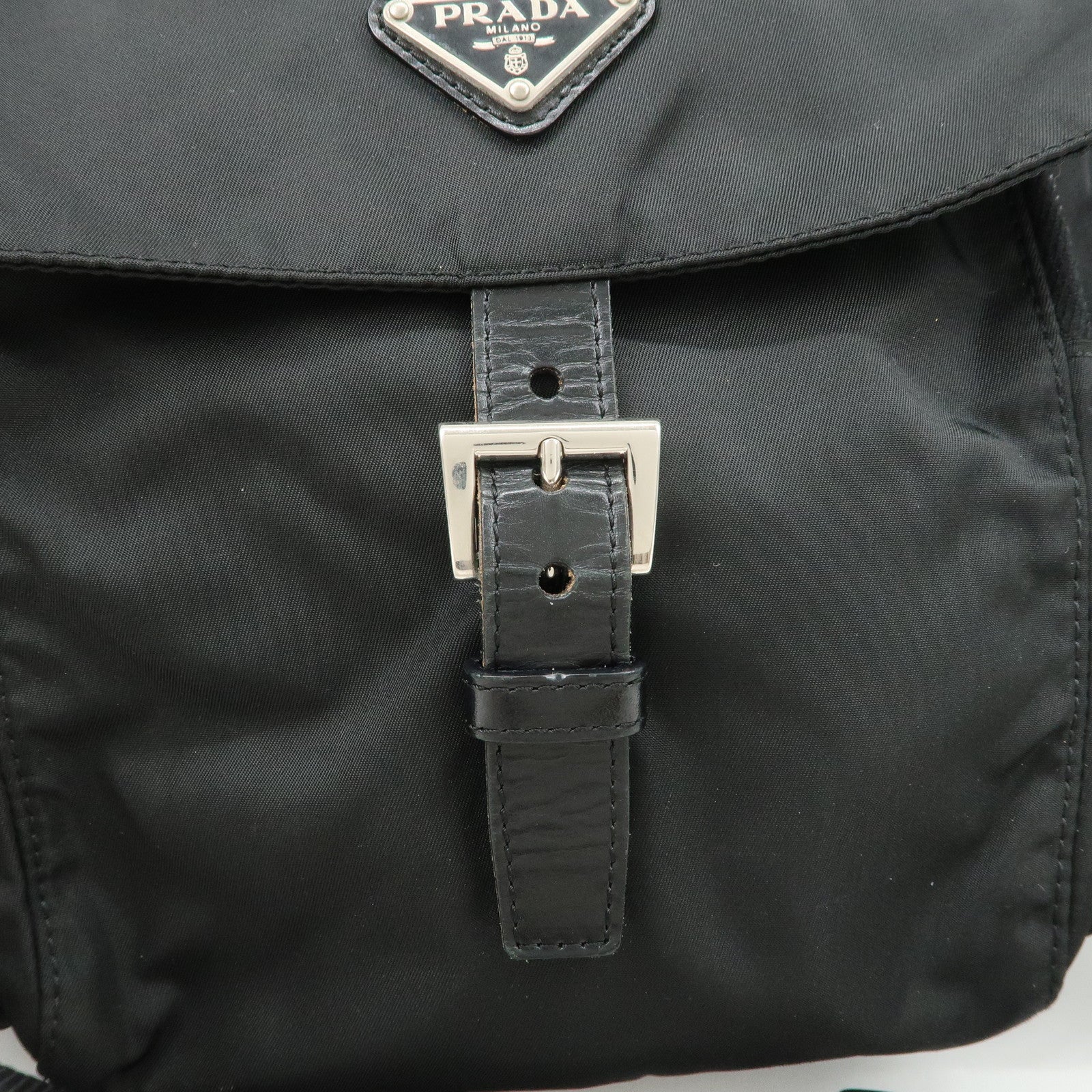 PRADA Triangle Logo Nylon Shoulder Bag Crossbody Bag Black