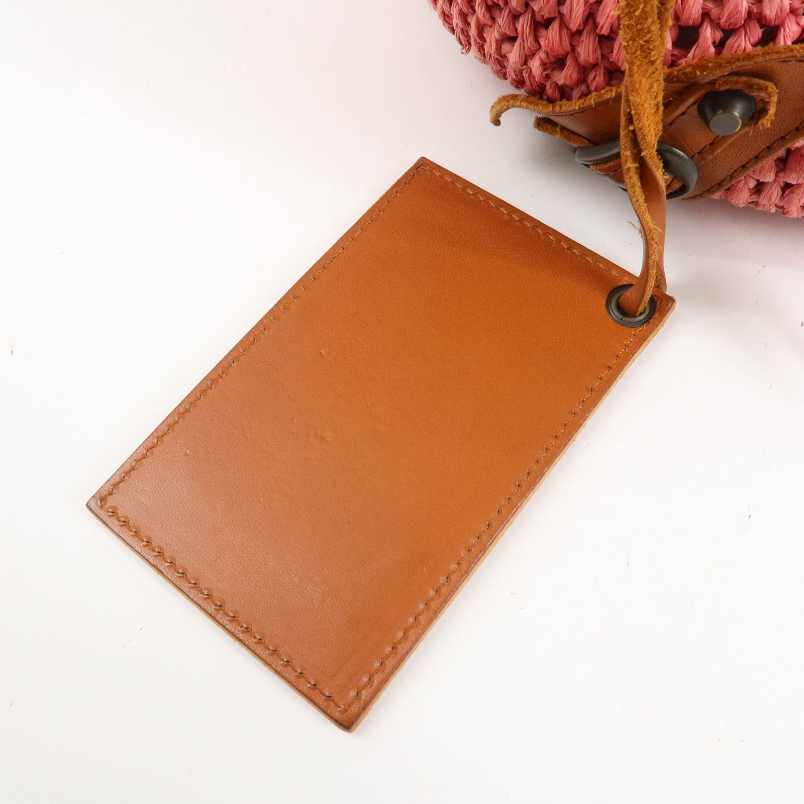 BALENCIAGA Straw Tote Bag Shoulder Bag Brown Pink 236741 Used