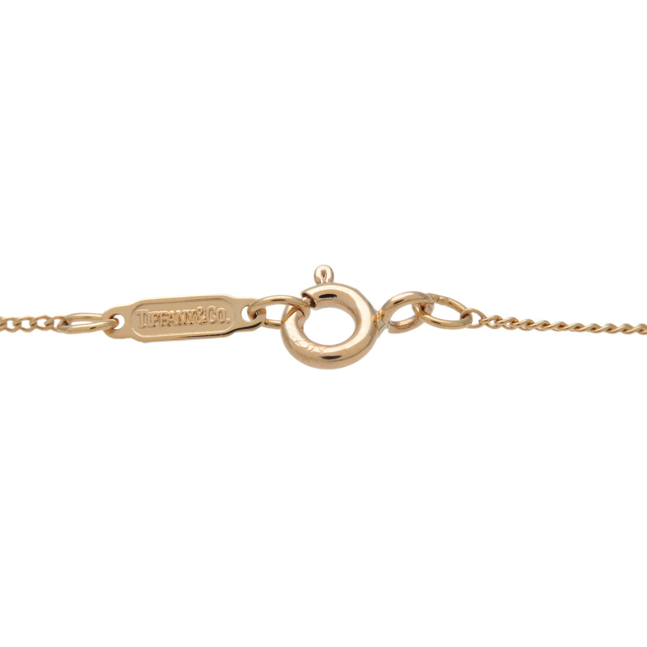 Tiffany & Co Chain Cross Heart Necklace 750YG Incarose Red