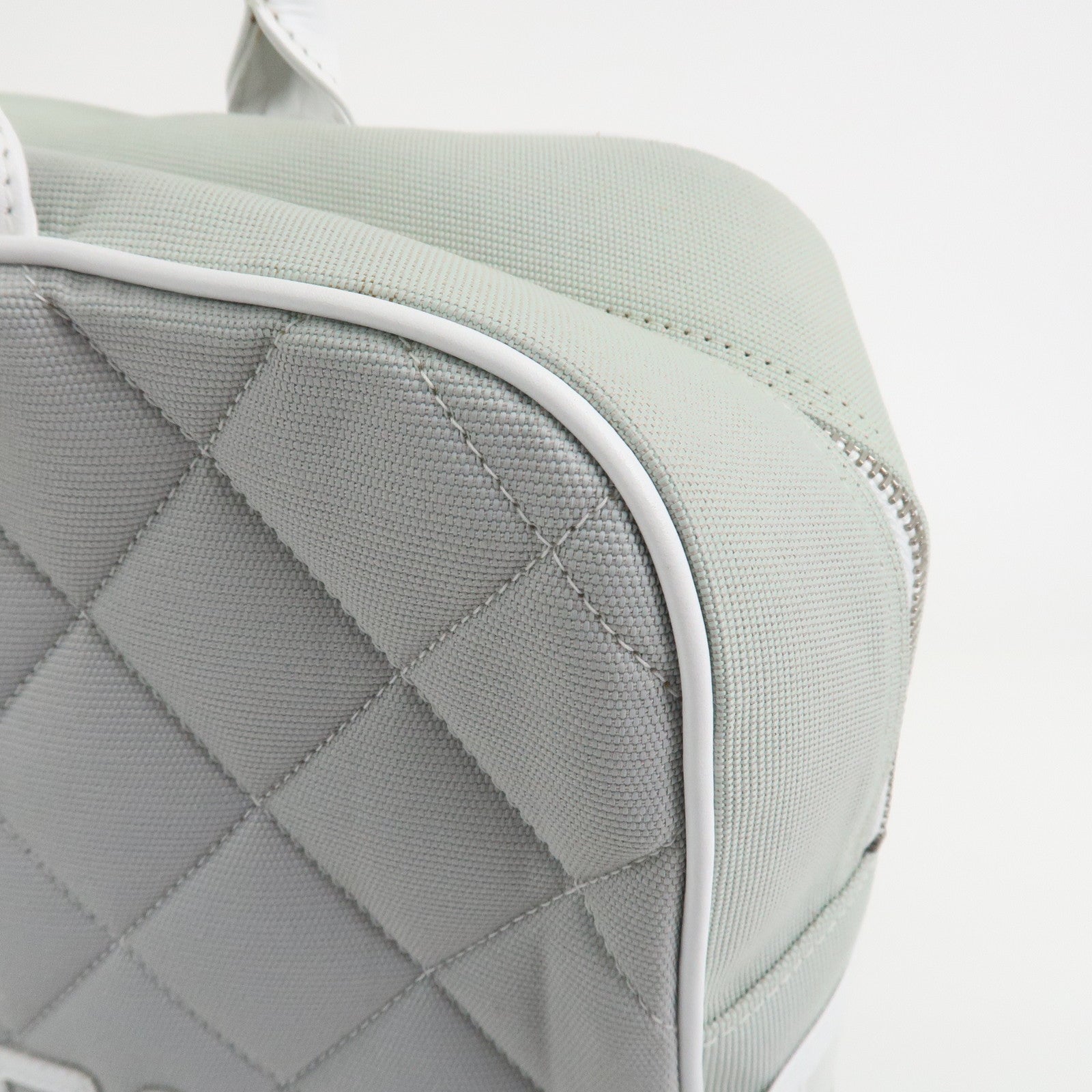 CHANEL Sports Line COCO Mark Canvas Leather Hand Bag Gray White