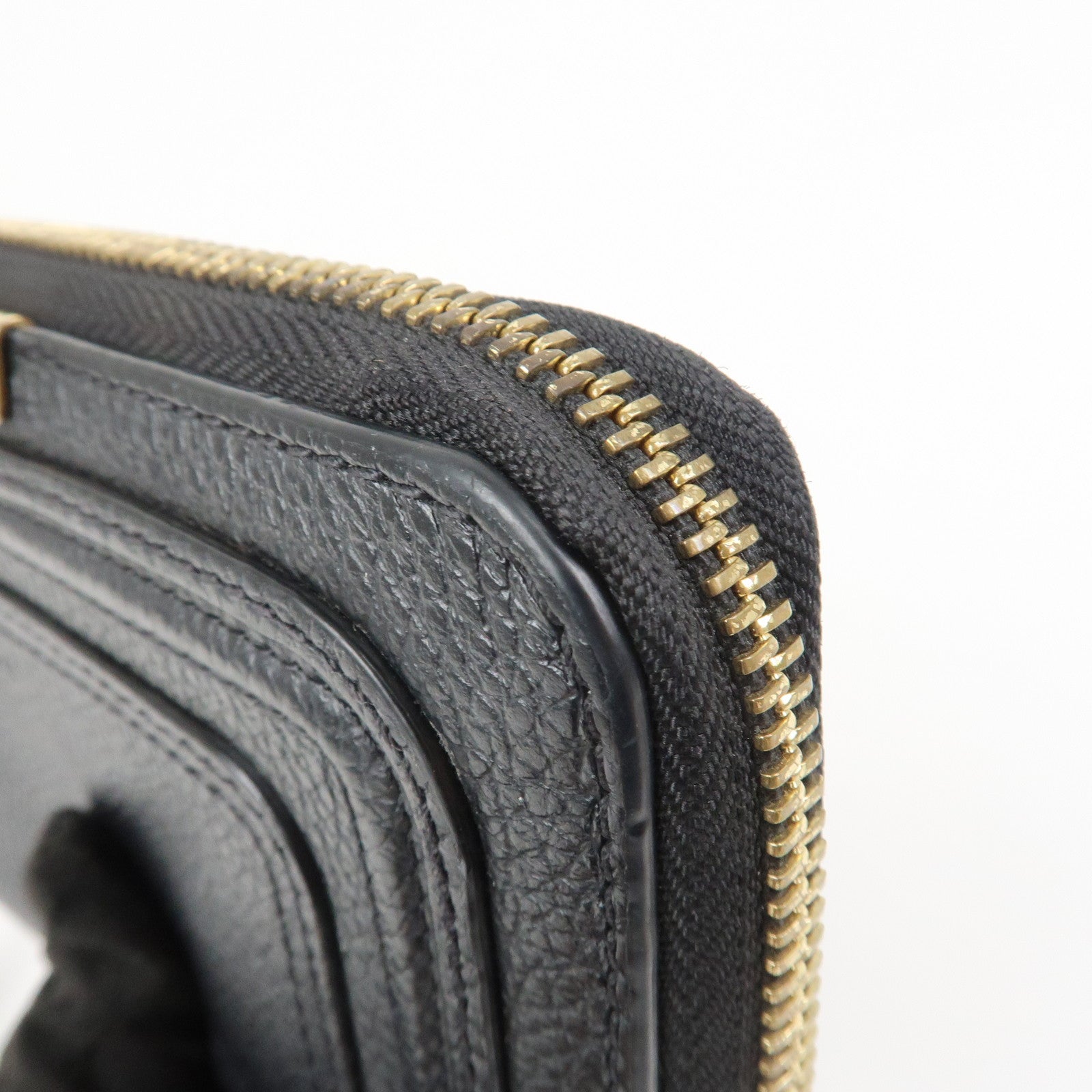 Chloe Marcie Leather Zippy Long Wallet Black