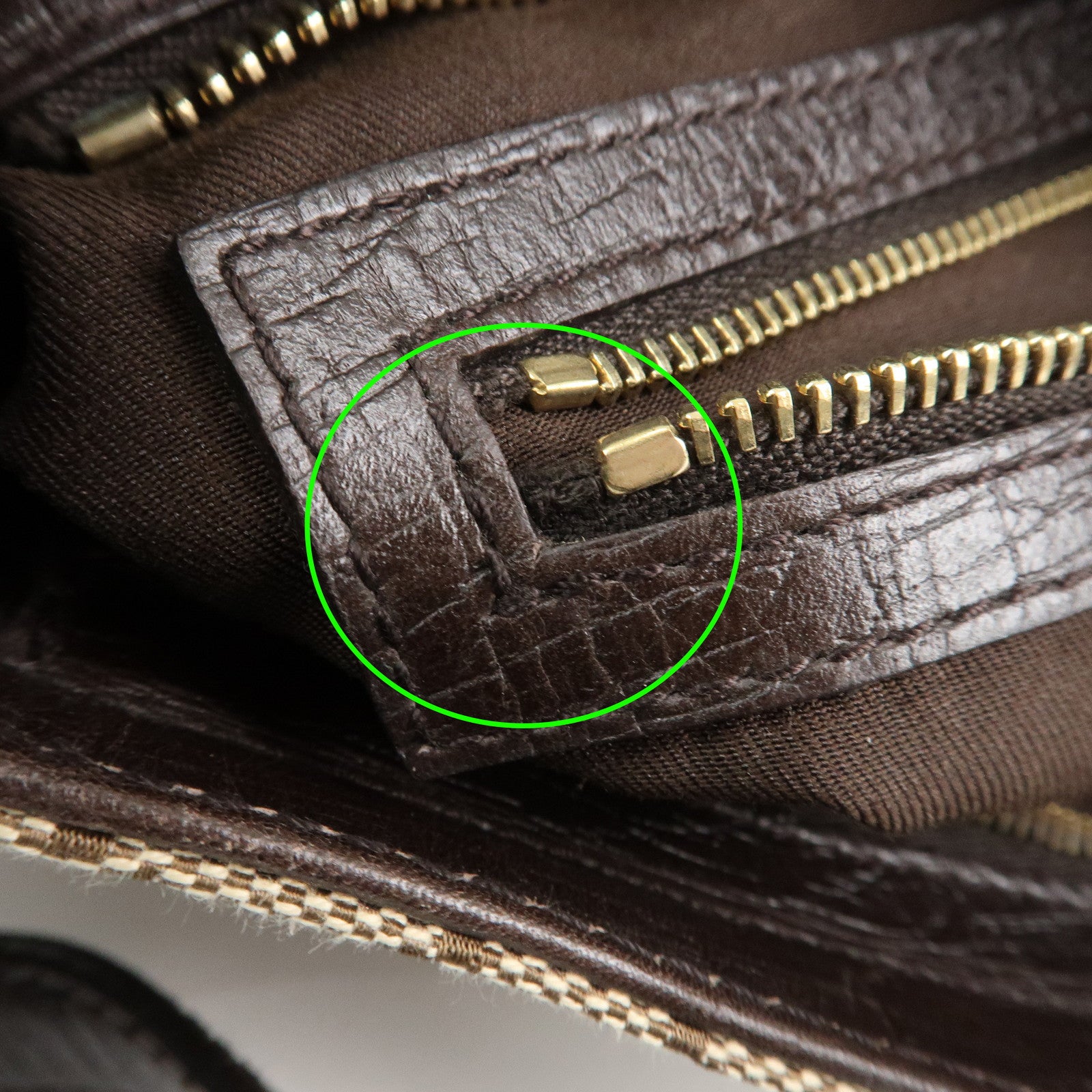 GUCCI Horsebit Sherry GG Canvas Leather Shoulder Bag Brown 17004