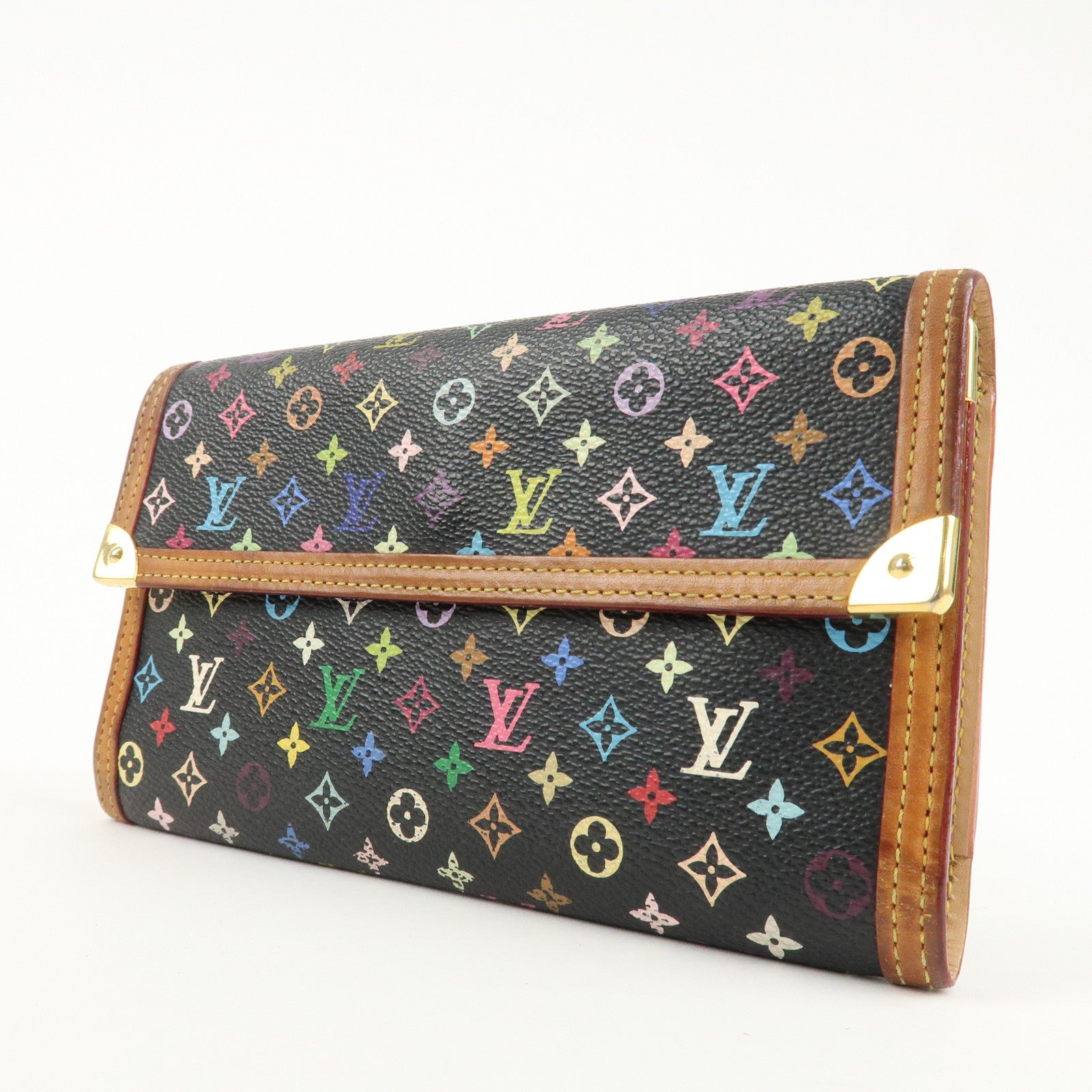 Louis Vuitton Monogram Multicolor Porte Trezor International M92658 Used