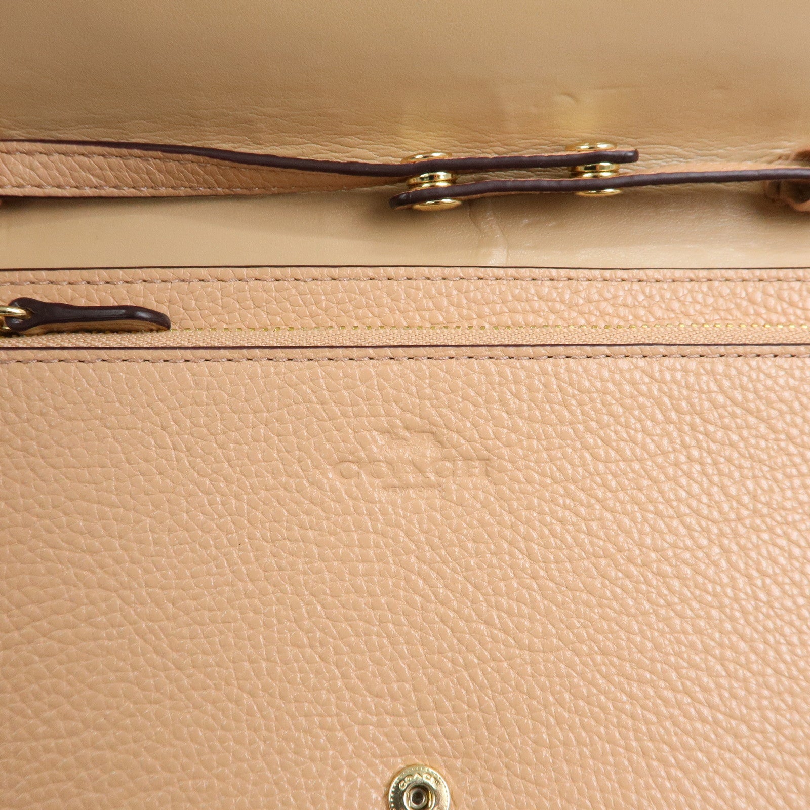 COACH Set of 2 Leather Shoulder Bag Shoulder Wallet Pink Beige
