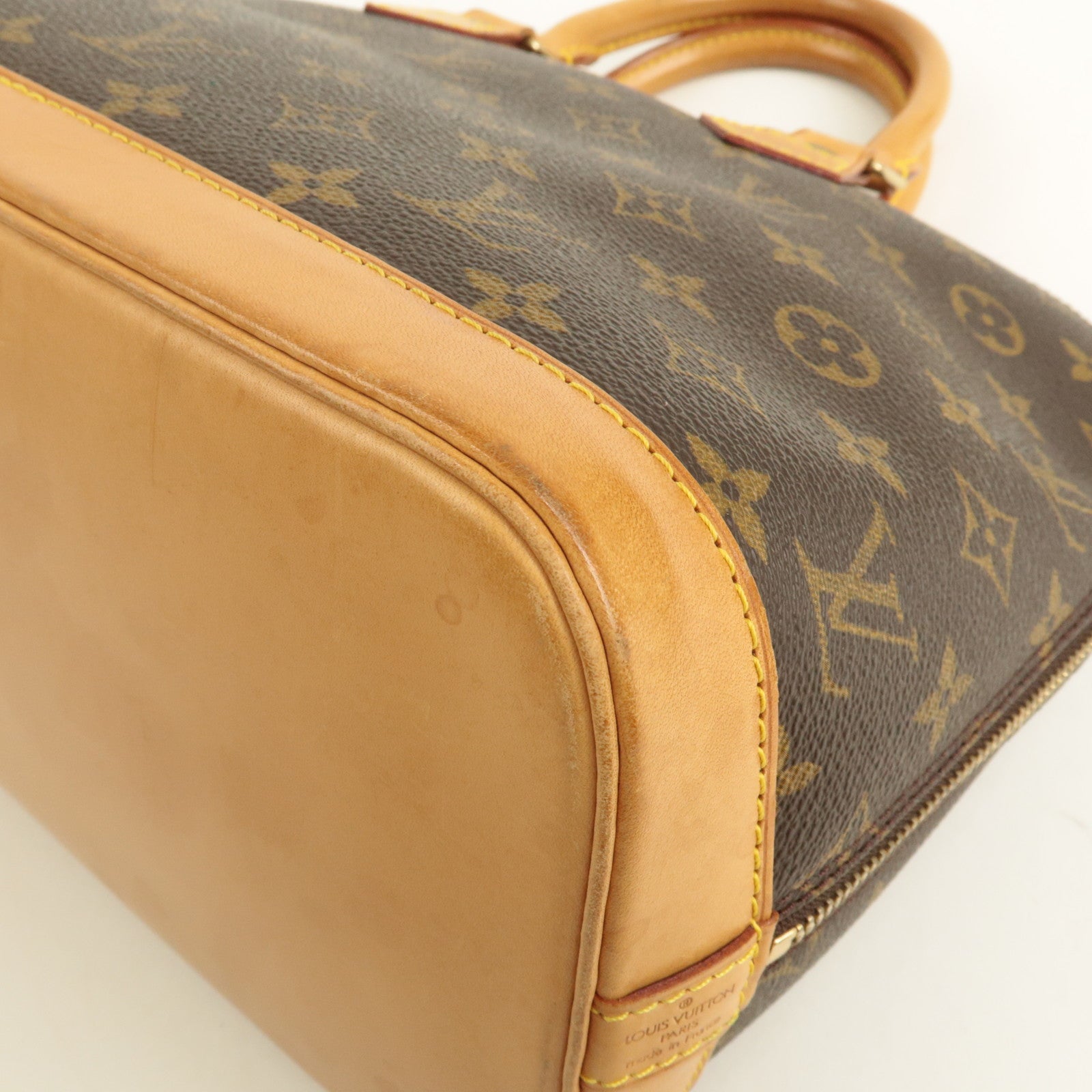 Louis Vuitton Monogram Alma Hand Bag Brown M51130 Used