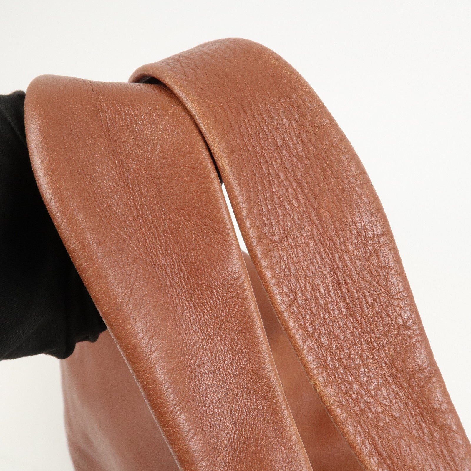 CELINE Logo Leather Bittersweet Shoulder Bag Tote Bag Brown