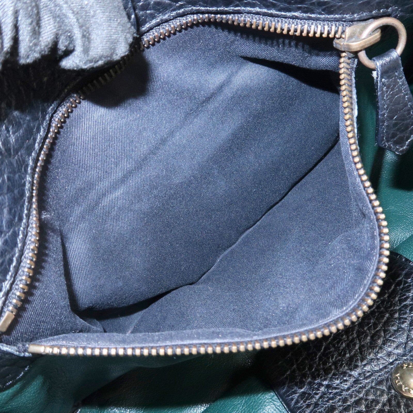 PRADA Triangle Logo Leather Shoulder Bag Hand Bag Black BR1976