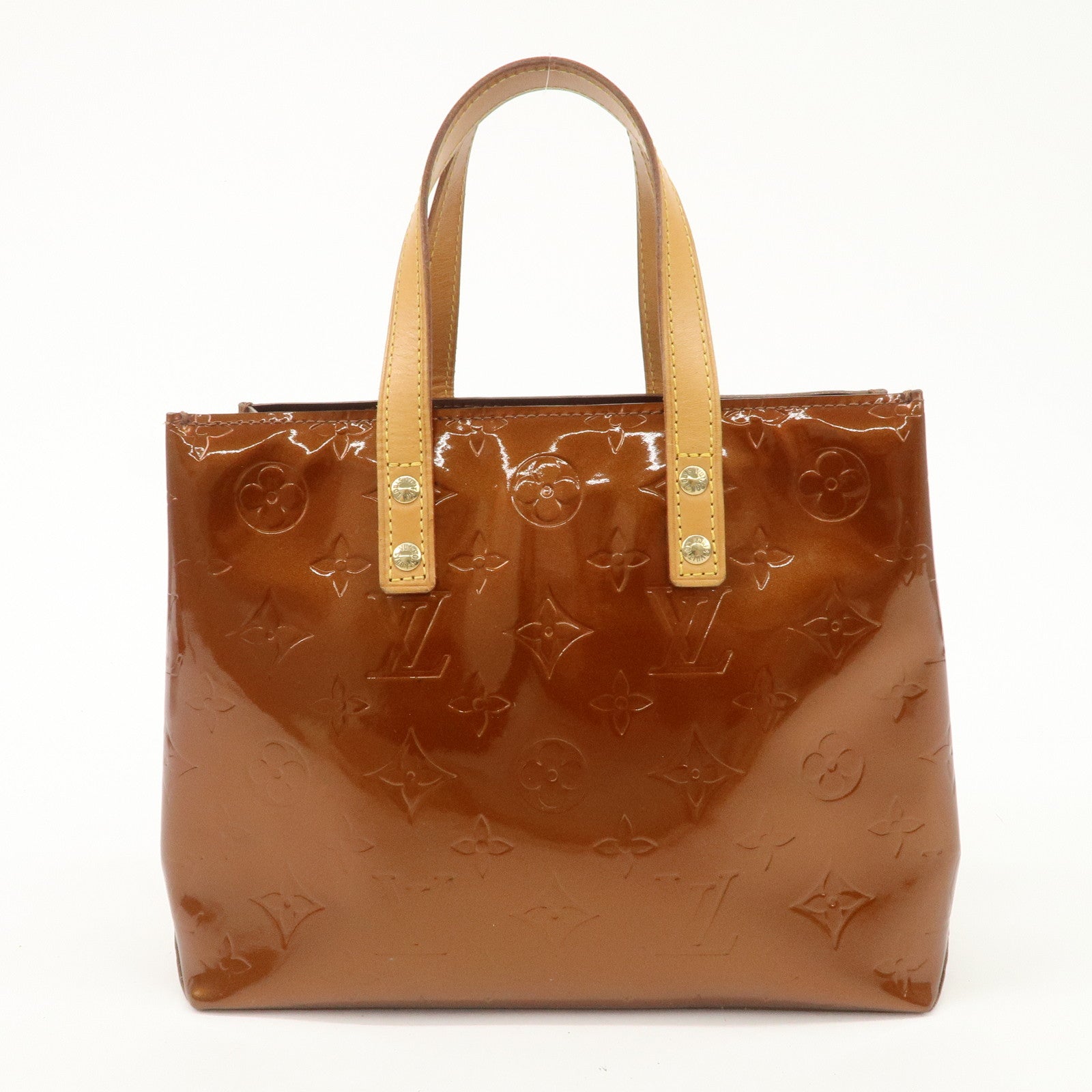 Louis Vuitton Monogram Vernis Lead PM Hand Bag Bronze M91146 Used