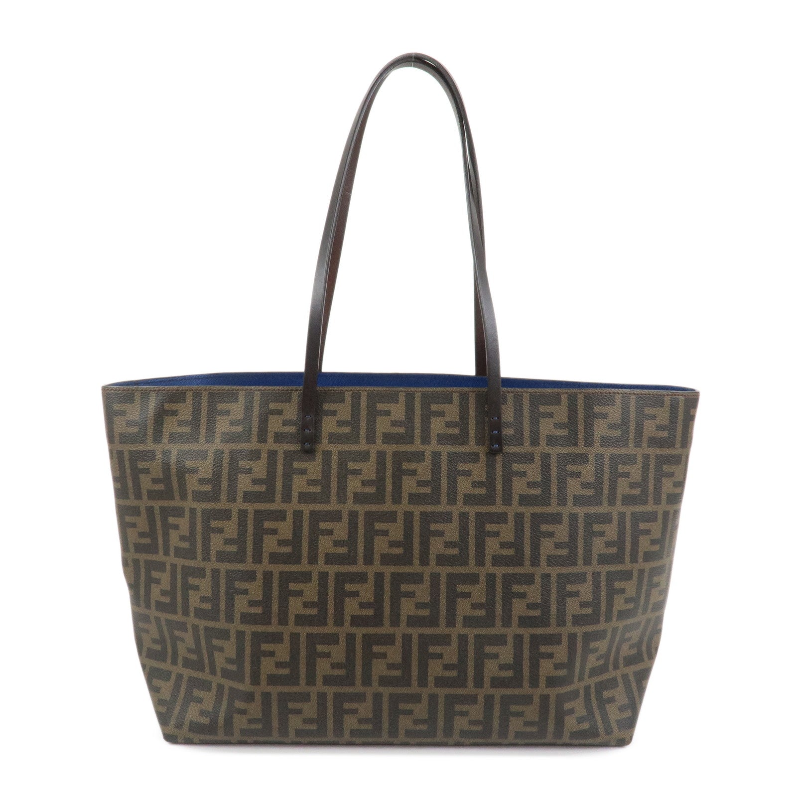 FENDI Zucca PVC Leather Tote Bag Shoulder Bag Brown 8BH185