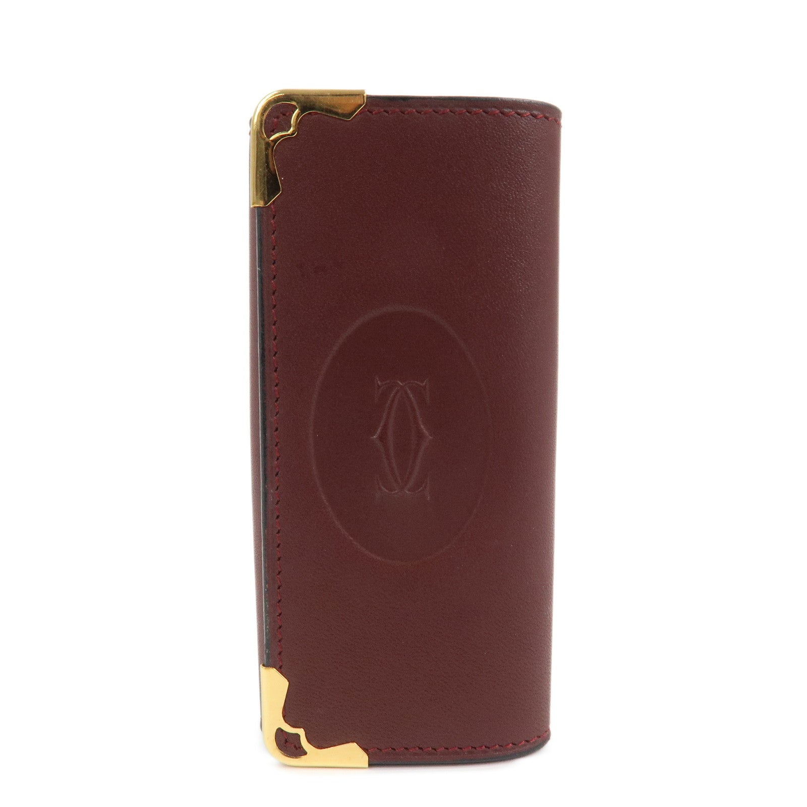 Cartier Must de Cartier Must Line Leather 4 Rings Key Case Bordeaux