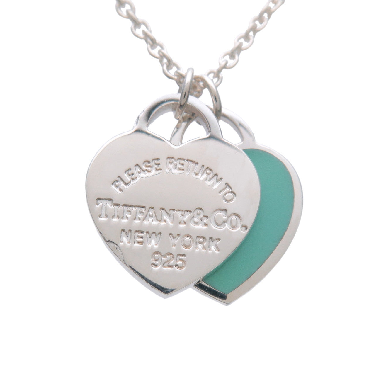 Tiffany & Co Return to Tiffany Mini Double Heart Tag Necklace SV925