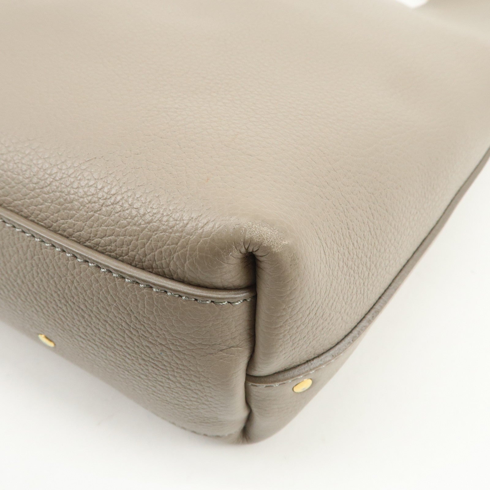 Chloe Marcie Grain Calf Leather Hobo Bag Shoulder Bag Motty Grey