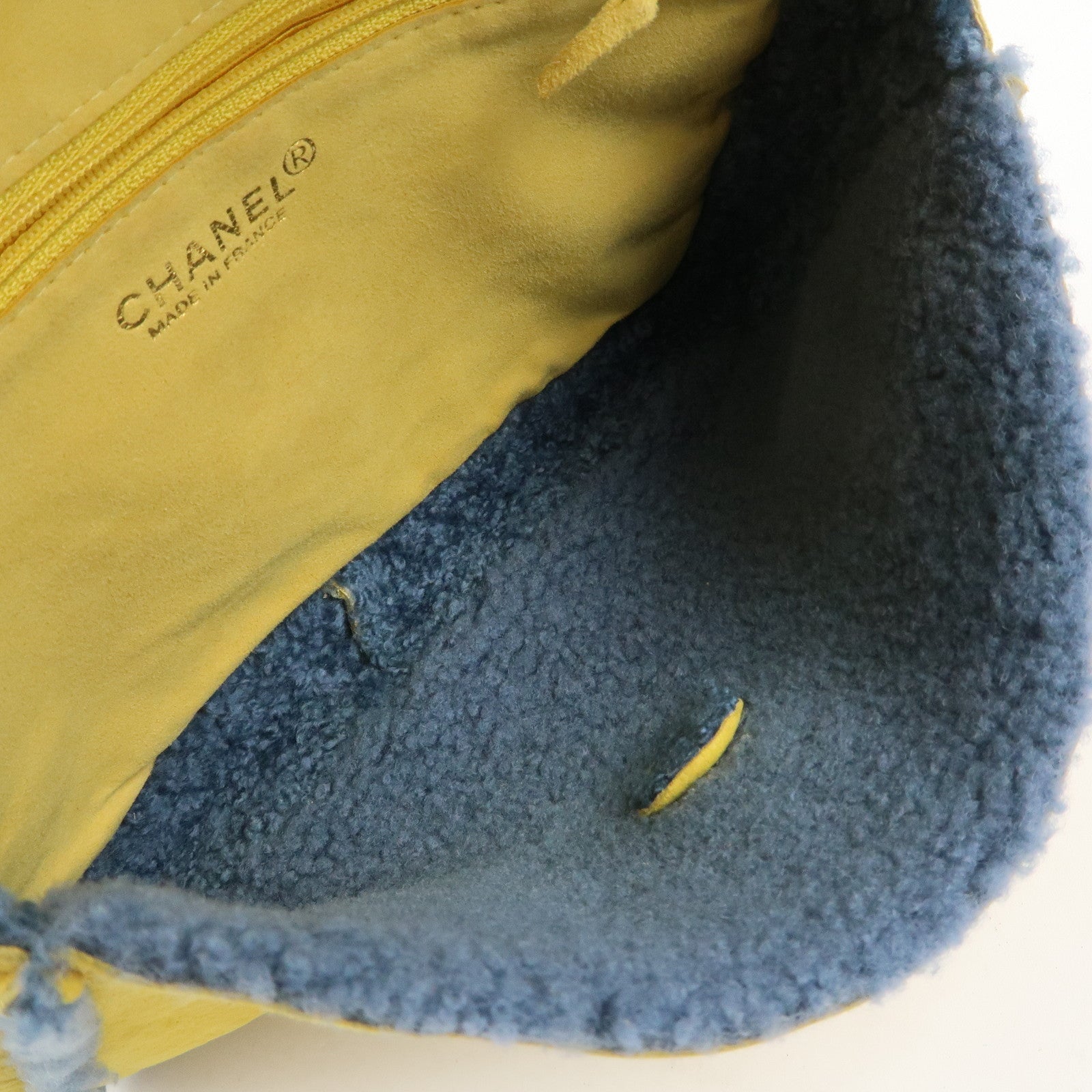 CHANEL COCO Mark Mouton Clutch Bag Yellow Blue