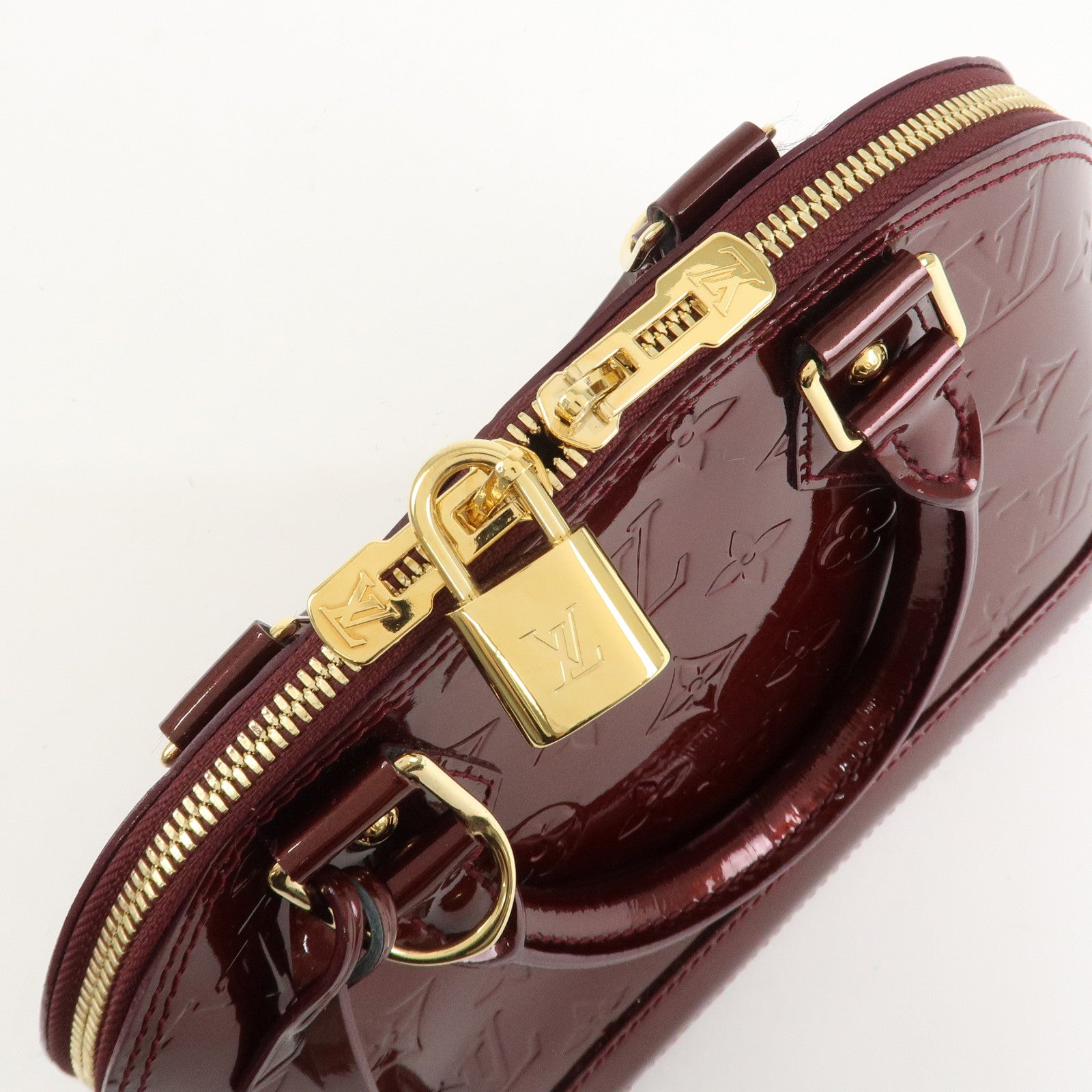 Louis Vuitton Monogram Vernis Alma BB 2Way Hand Bag Rouge M91676 Used