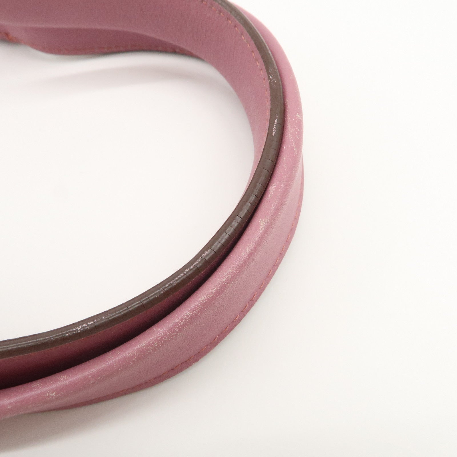 Ferragamo Gancini Leather Suede Shoulder Bag Hand Bag Pink