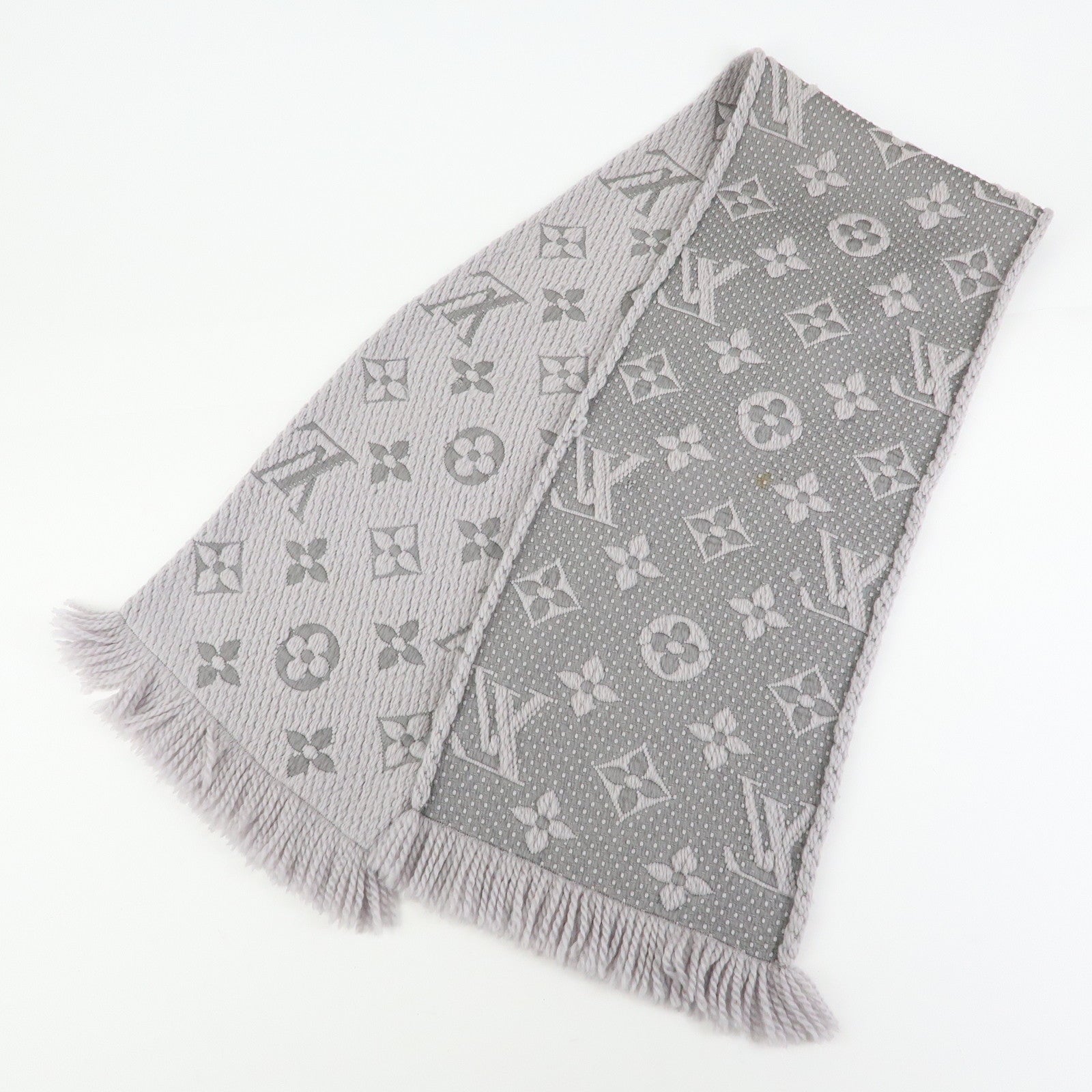 Louis Vuitton Monogram Escharp Logo Mania Wool Silk Scarf M74742