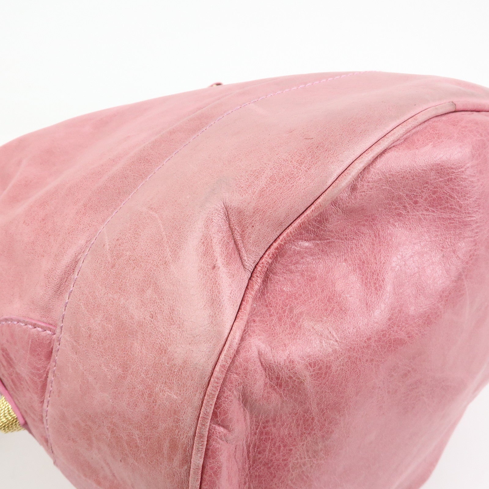 BALENCIAGA Giant 21 Bucket Bag Leather Shoulder Bag Pink 192913