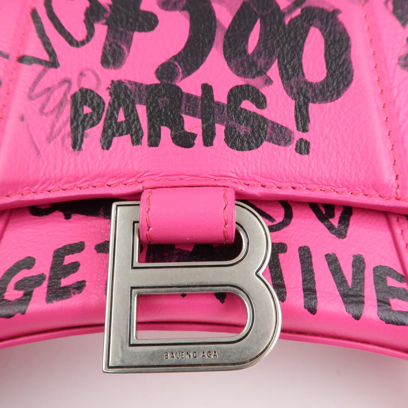 BALENCIAGA Hourglass XS 2Way Hand Shoulder Bag Hot Pink 592833