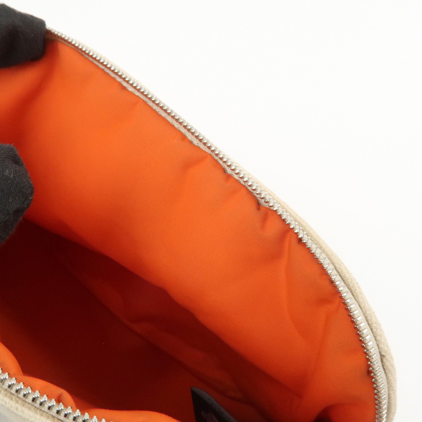 HERMES Bolide Mini Cotton Leather Pouch Natural