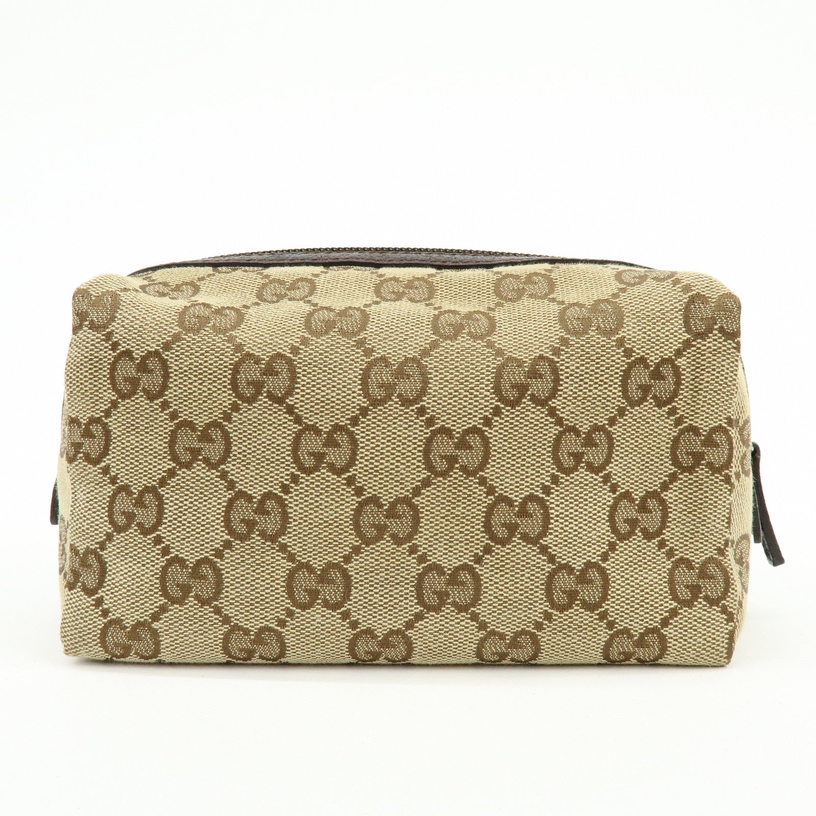 GUCCI GG Monogram Canvas Cosmetic Pouch Beige Brown 29595