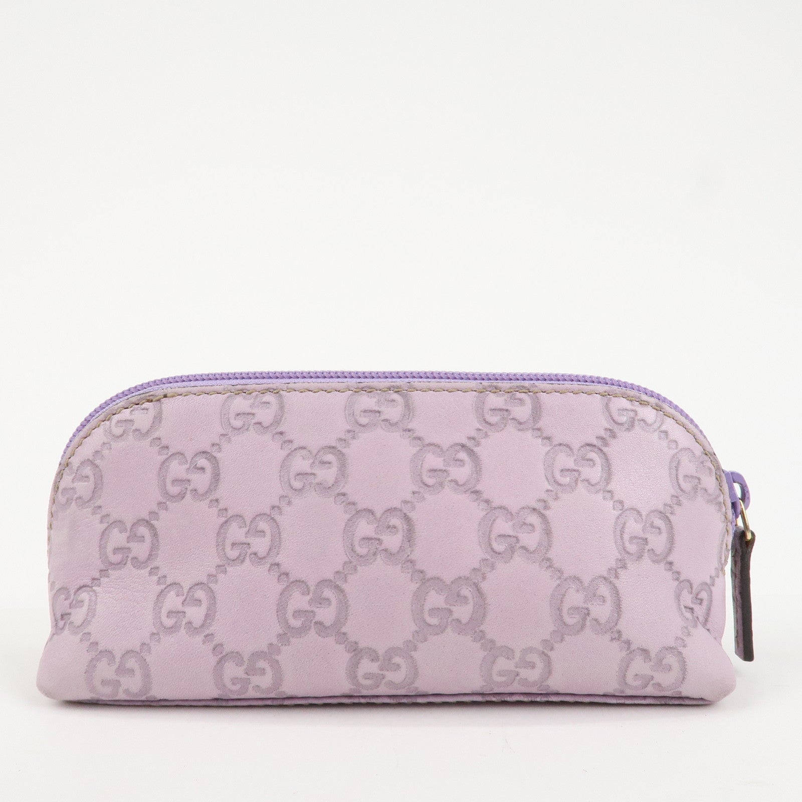 GUCCI Guccissima Leather Cosmetic Pouch Purple 272367 Used