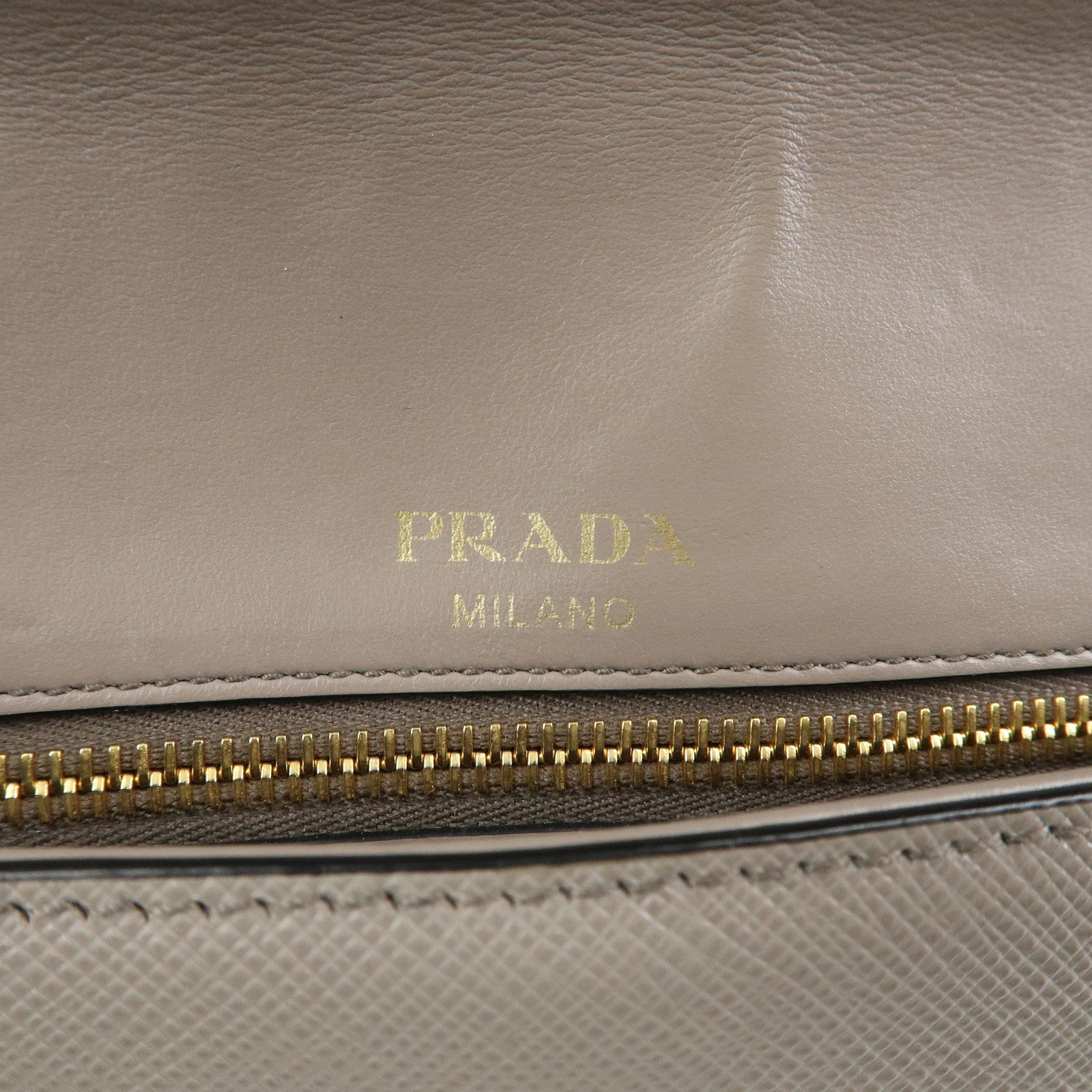 PRADA Saffiano Leather Chain Shoulder Crossbody Bag Gray 1BD193