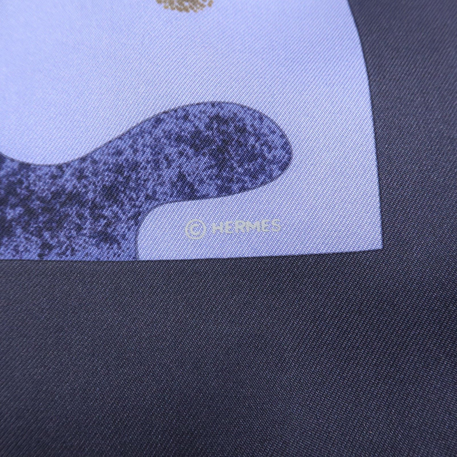 HERMES Carre 90 Silk 100% LA VOIE LACTEE Scarf Navy