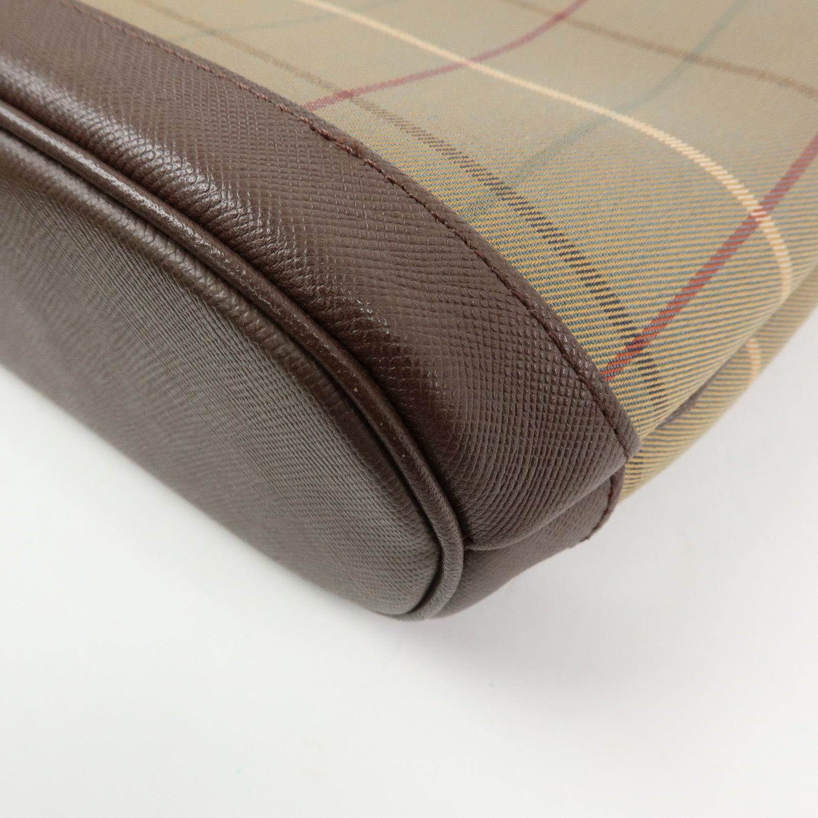 BURBERRY Canvas Leather Shoulder Bag Crossbody Bag Beige Brown