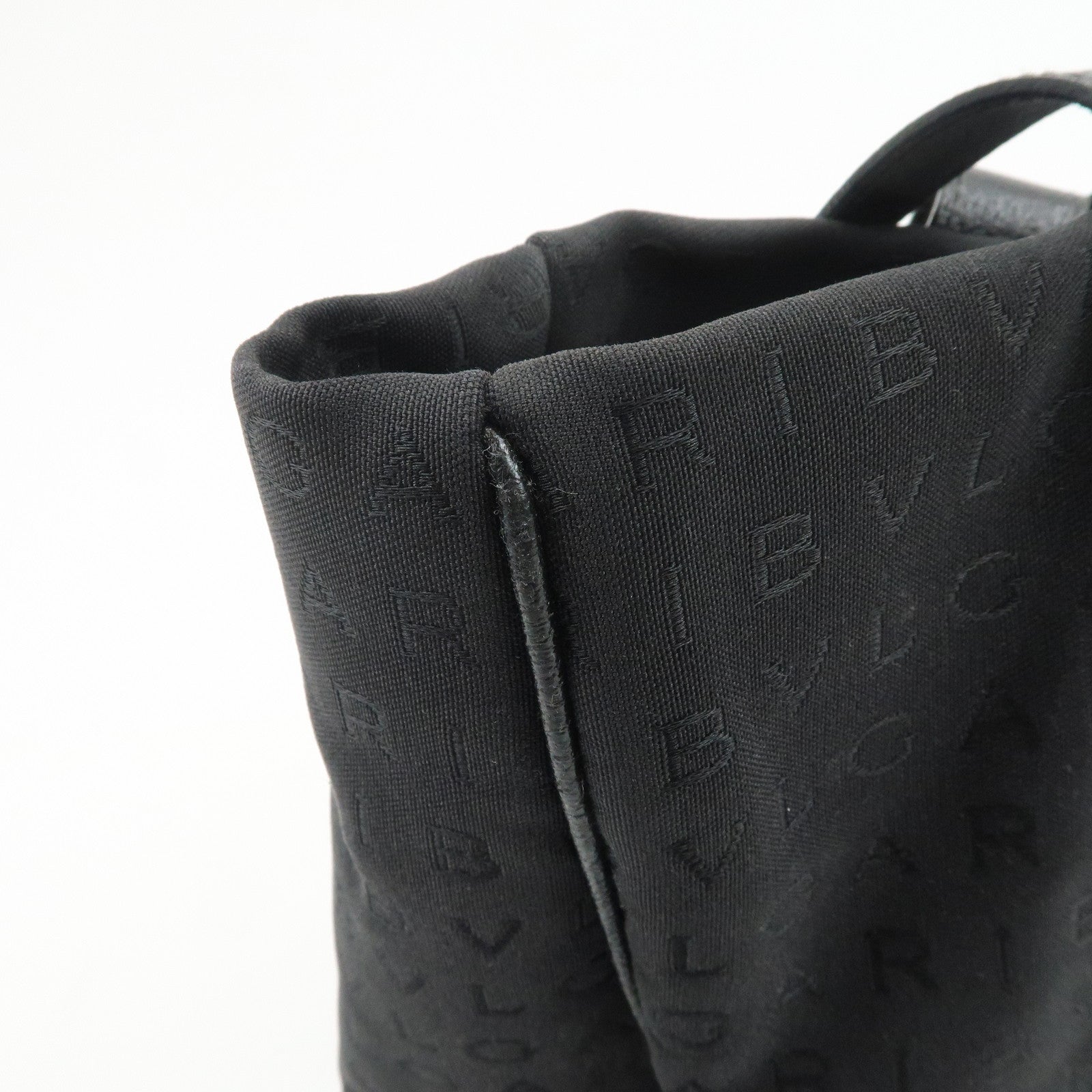 BVLGARI Logomania Canvas Leather Tote Bag Shoulder Bag Black