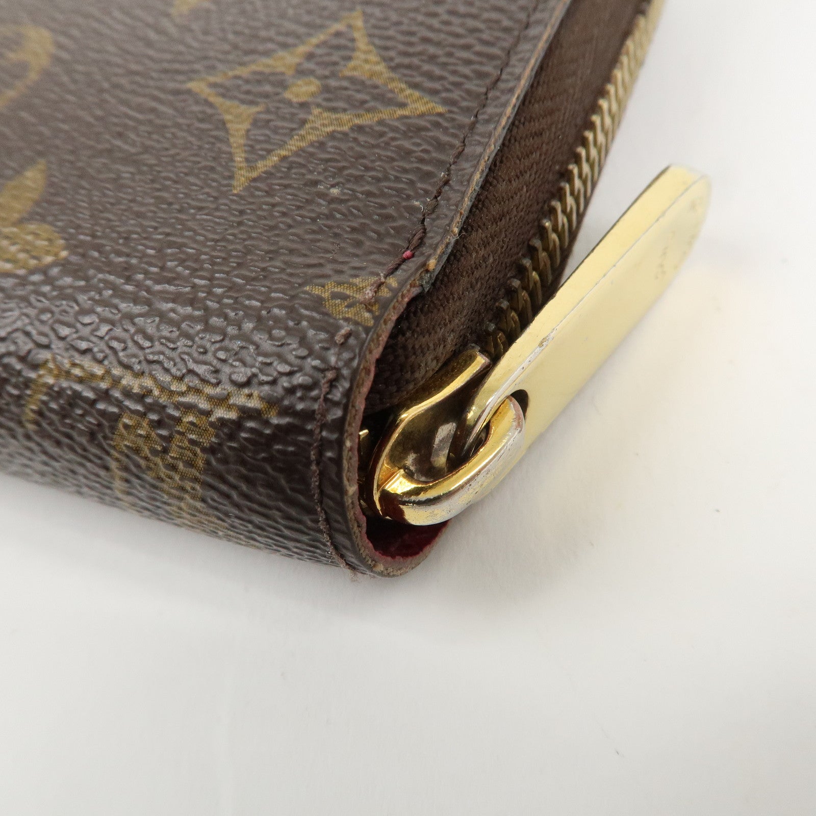 Louis Vuitton Monogram Zippy Long Wallet Brown Fuchsia M41895 Used